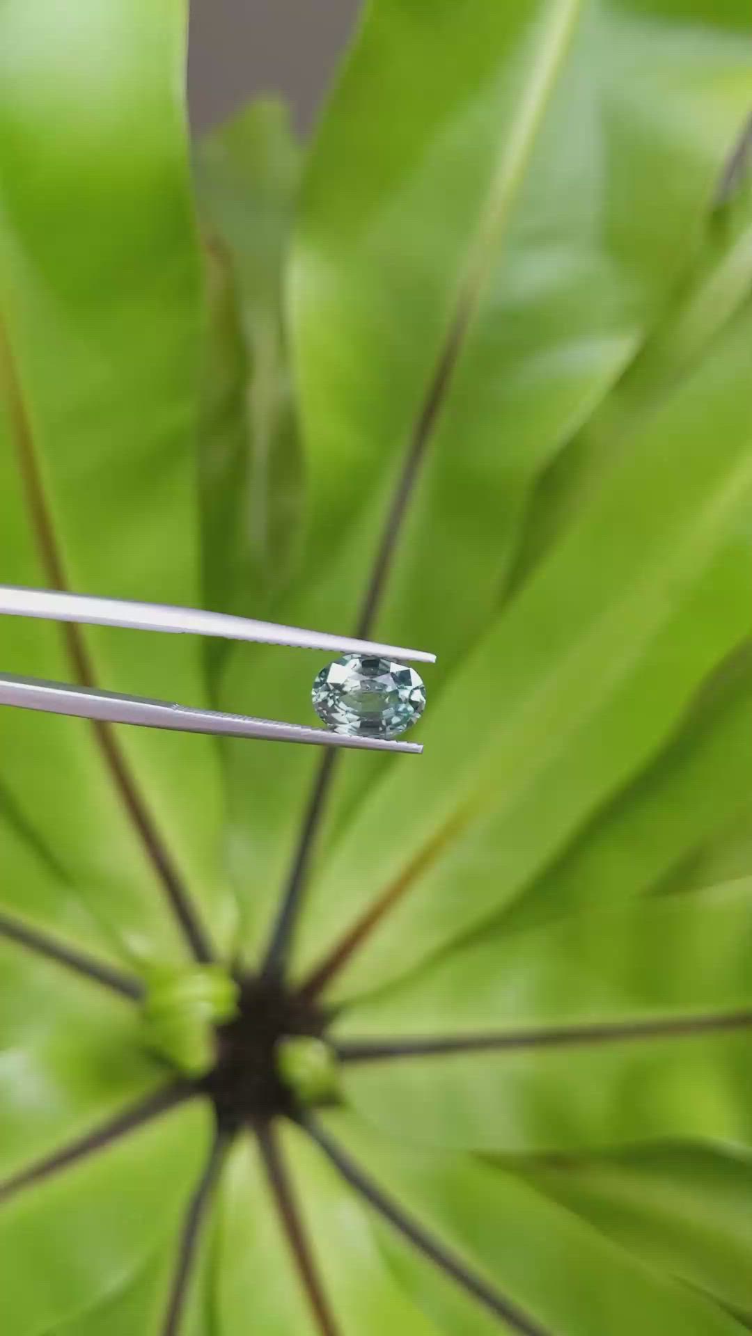 2.25 Ct. Bluish Green Sapphire from Montana Size Video