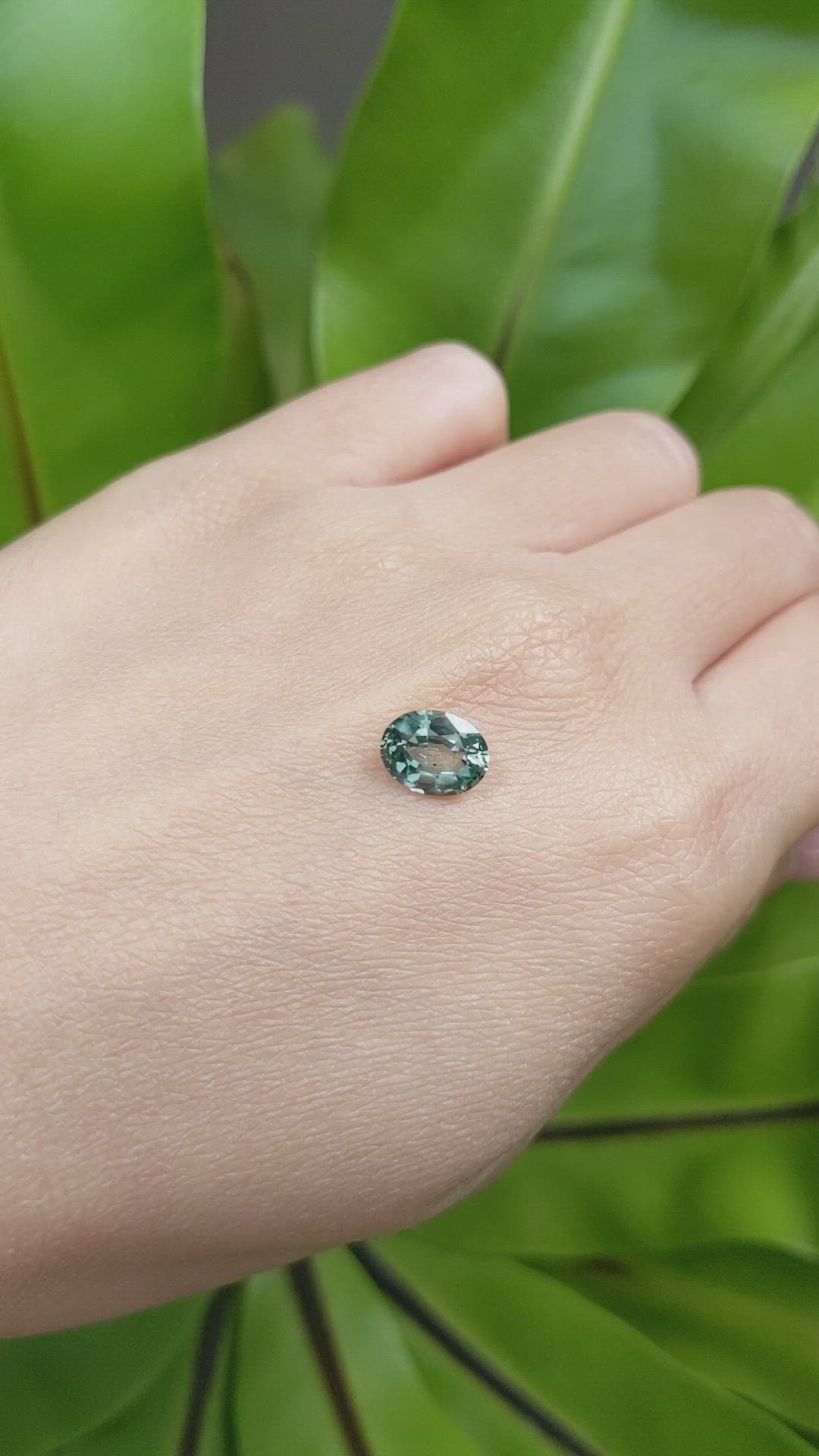 2.25 Ct. Bluish Green Sapphire from Montana Size Video