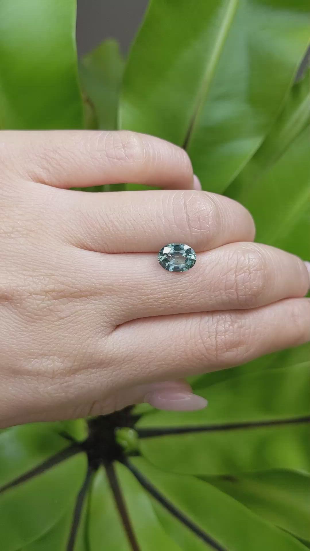 2.25 Ct. Bluish Green Sapphire from Montana Size Video