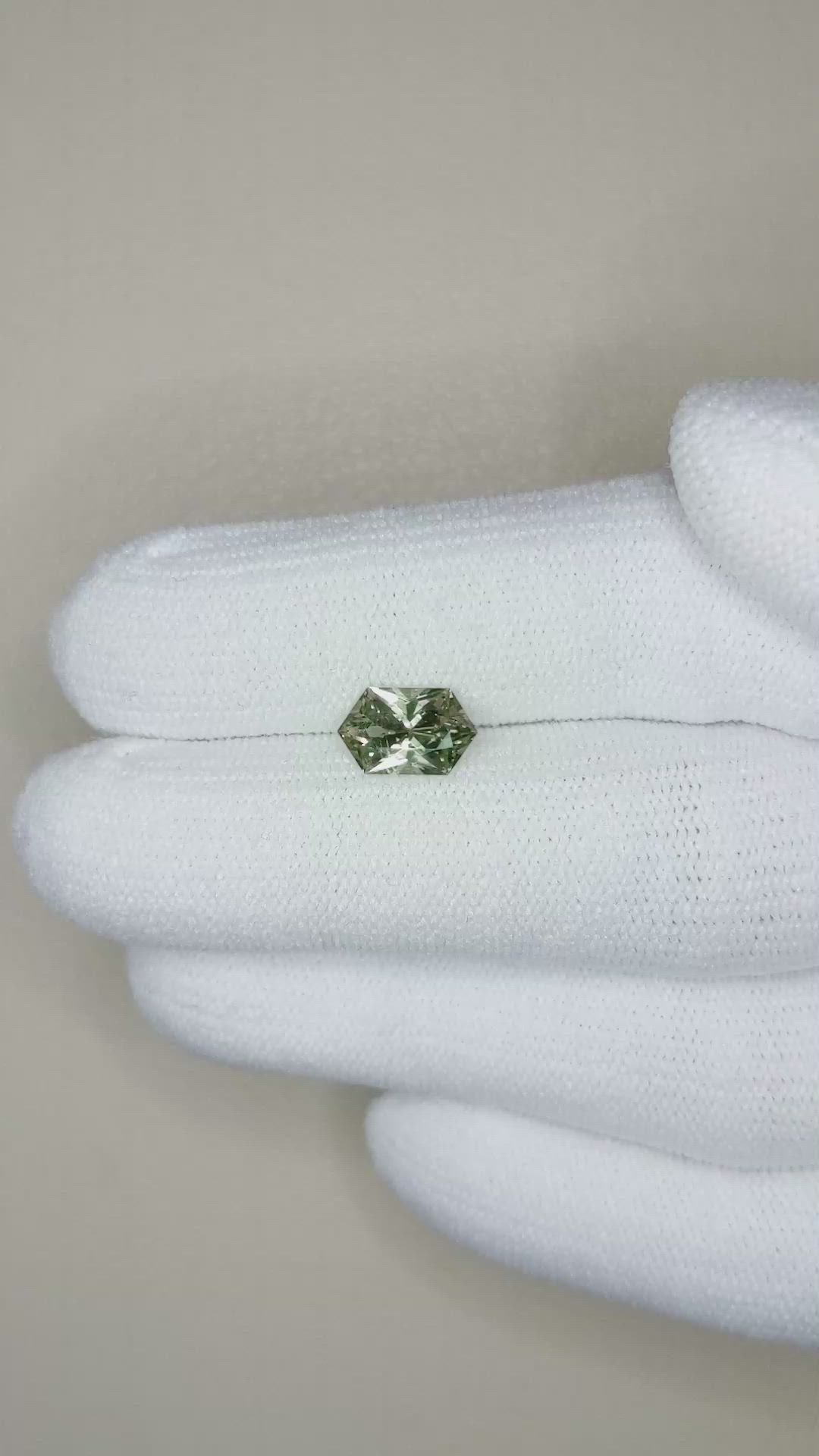 1.20 Ct. Green Sapphire from Montana Size Video