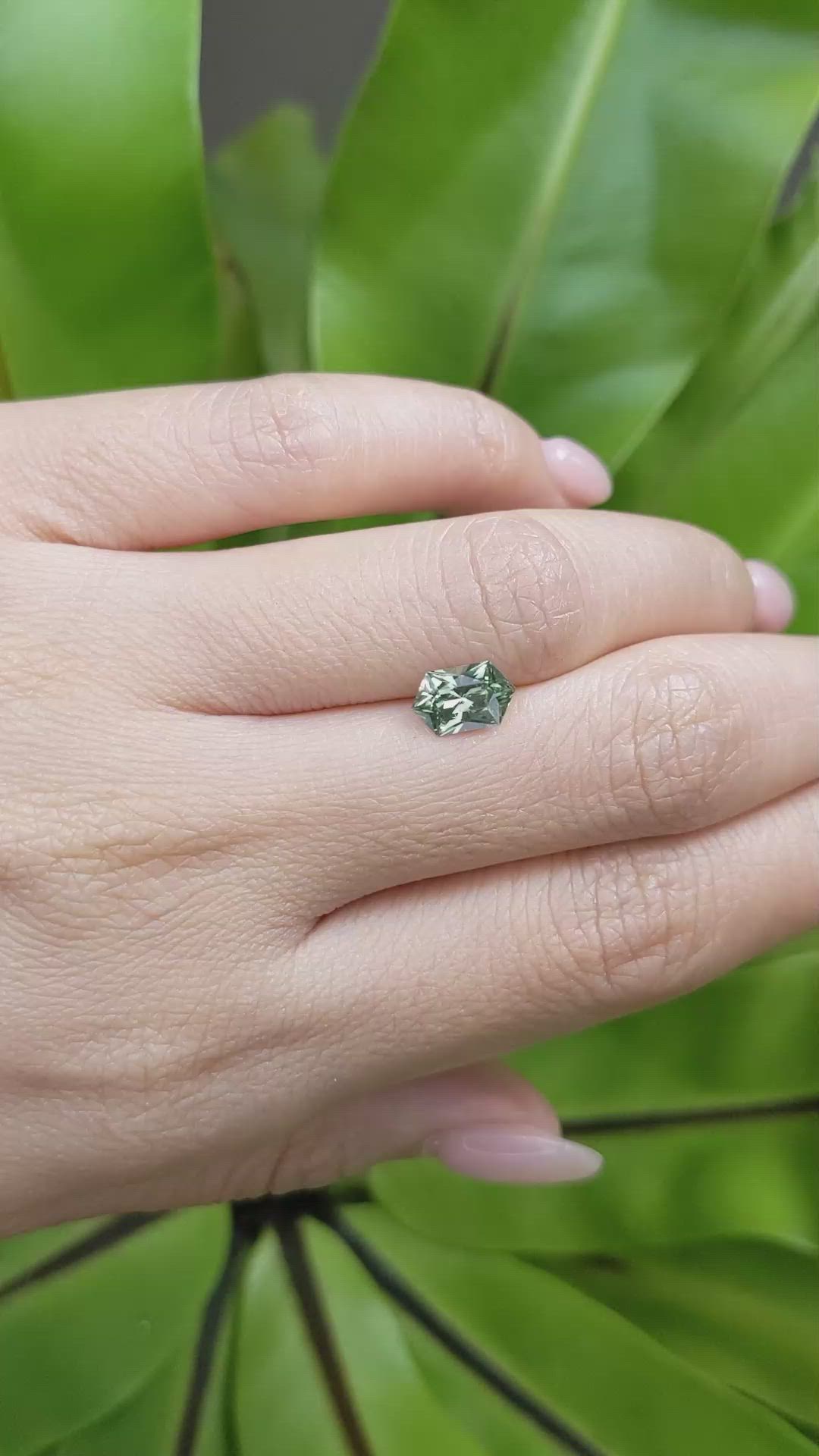 1.20 Ct. Green Sapphire from Montana Size Video