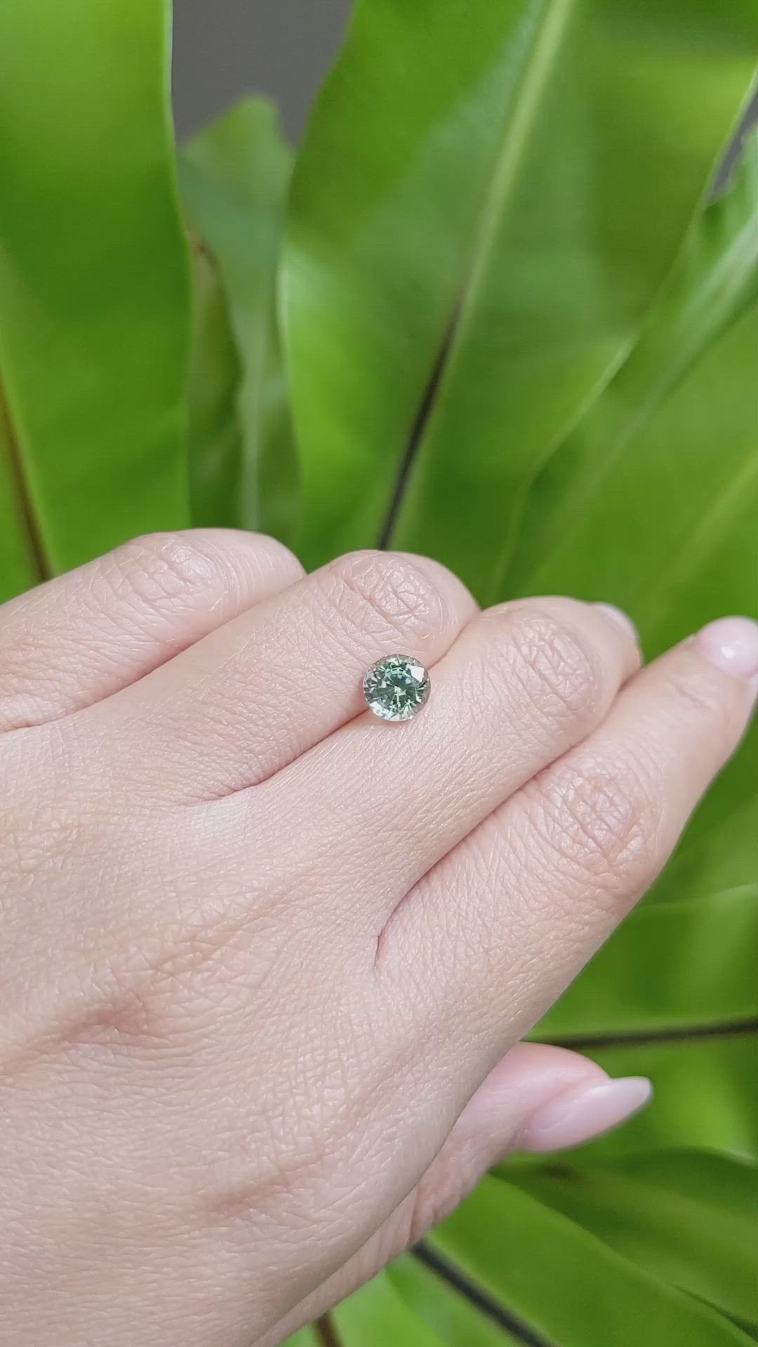 1.79 Ct. Bluish Green Sapphire from Montana Size Video