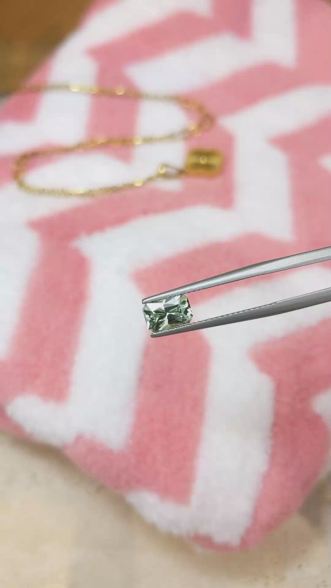 1.17 Ct. Bluish Green Sapphire from Montana Size Video