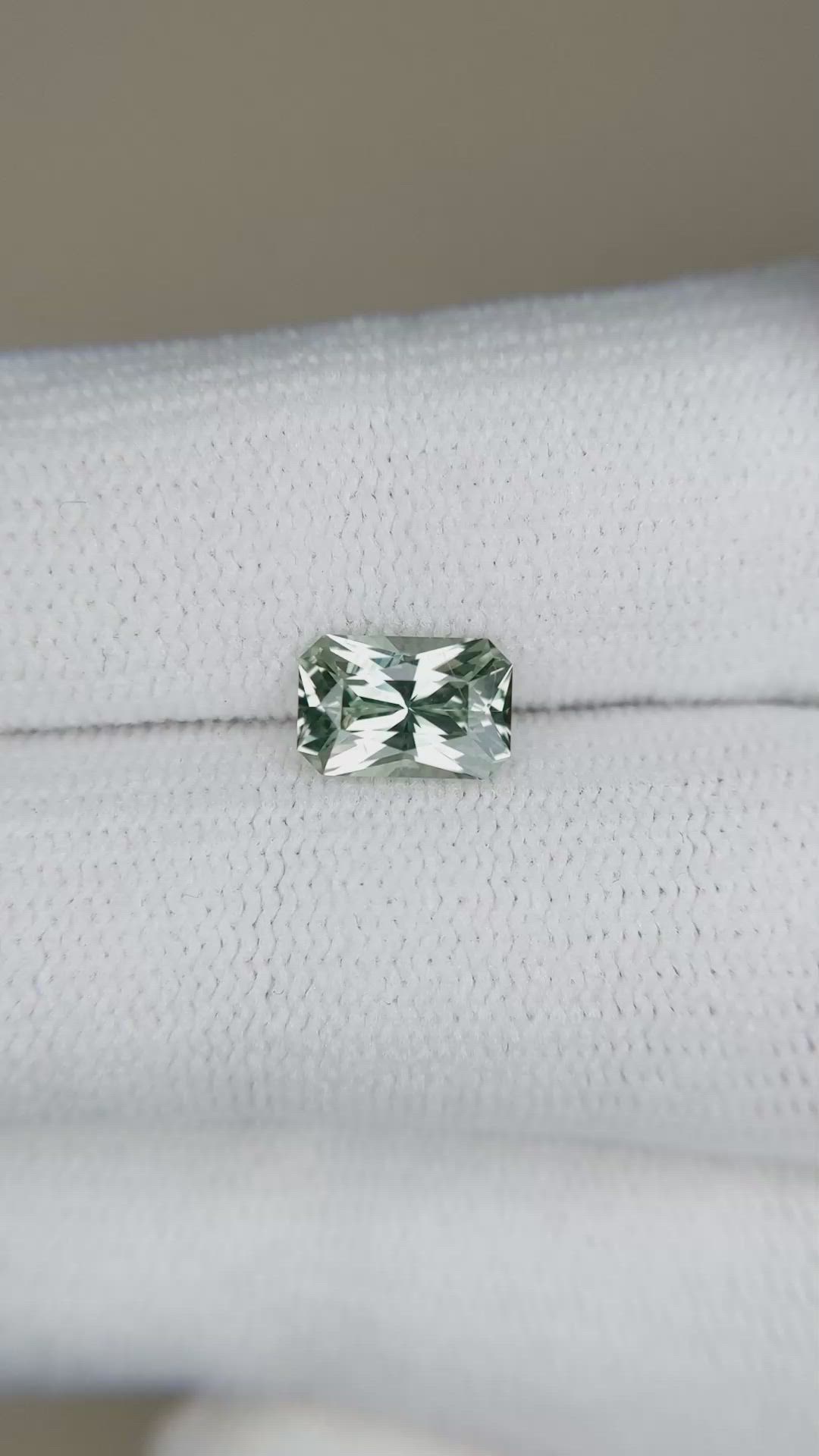 1.17 Ct. Bluish Green Sapphire from Montana Size Video