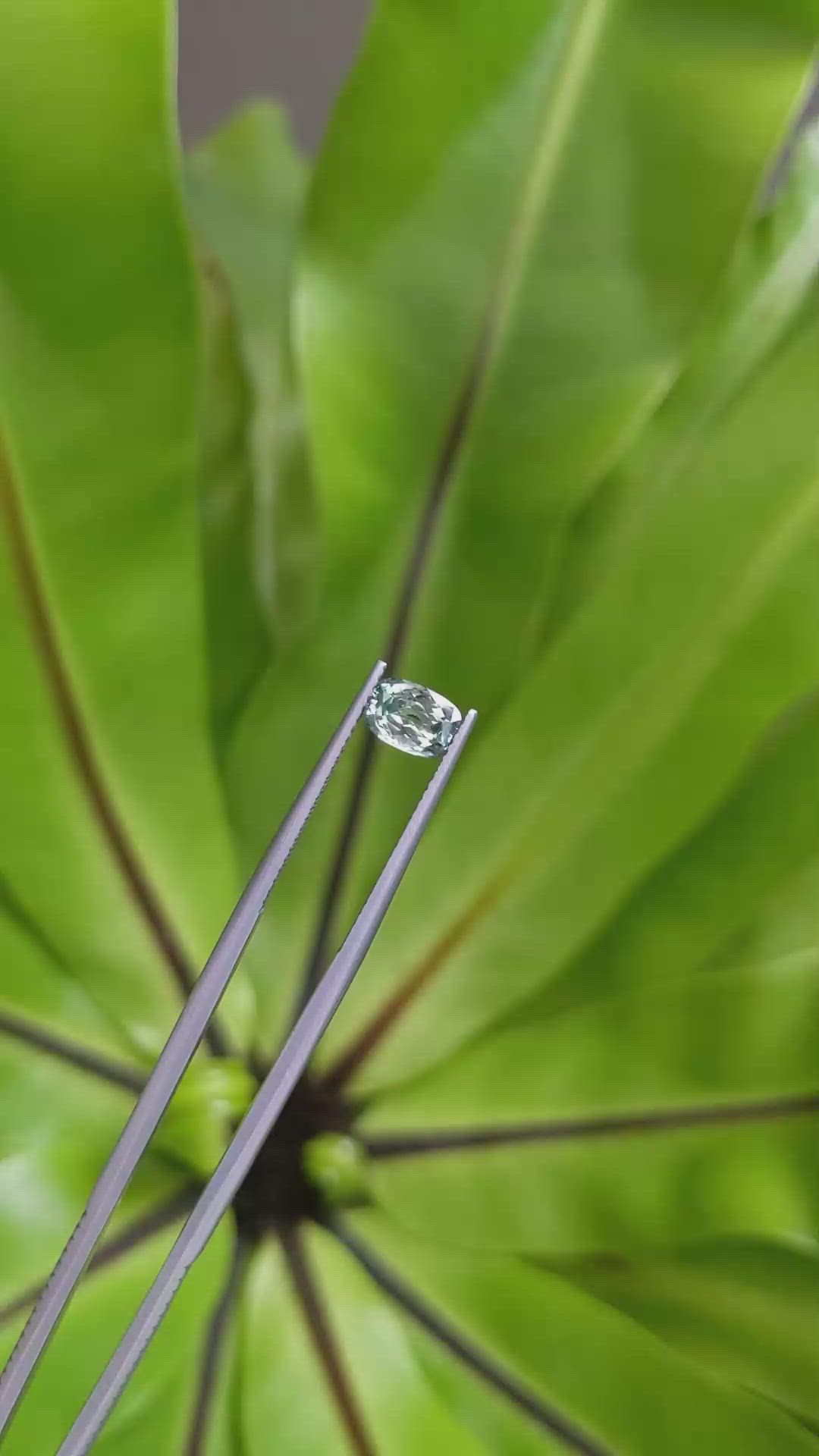 1.18 Ct. Bluish Green Sapphire from Montana Size Video