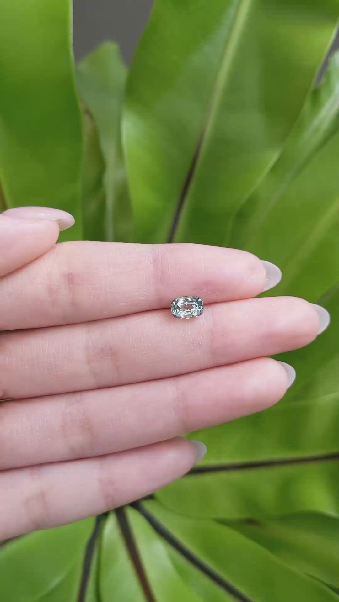 1.18 Ct. Bluish Green Sapphire from Montana Size Video