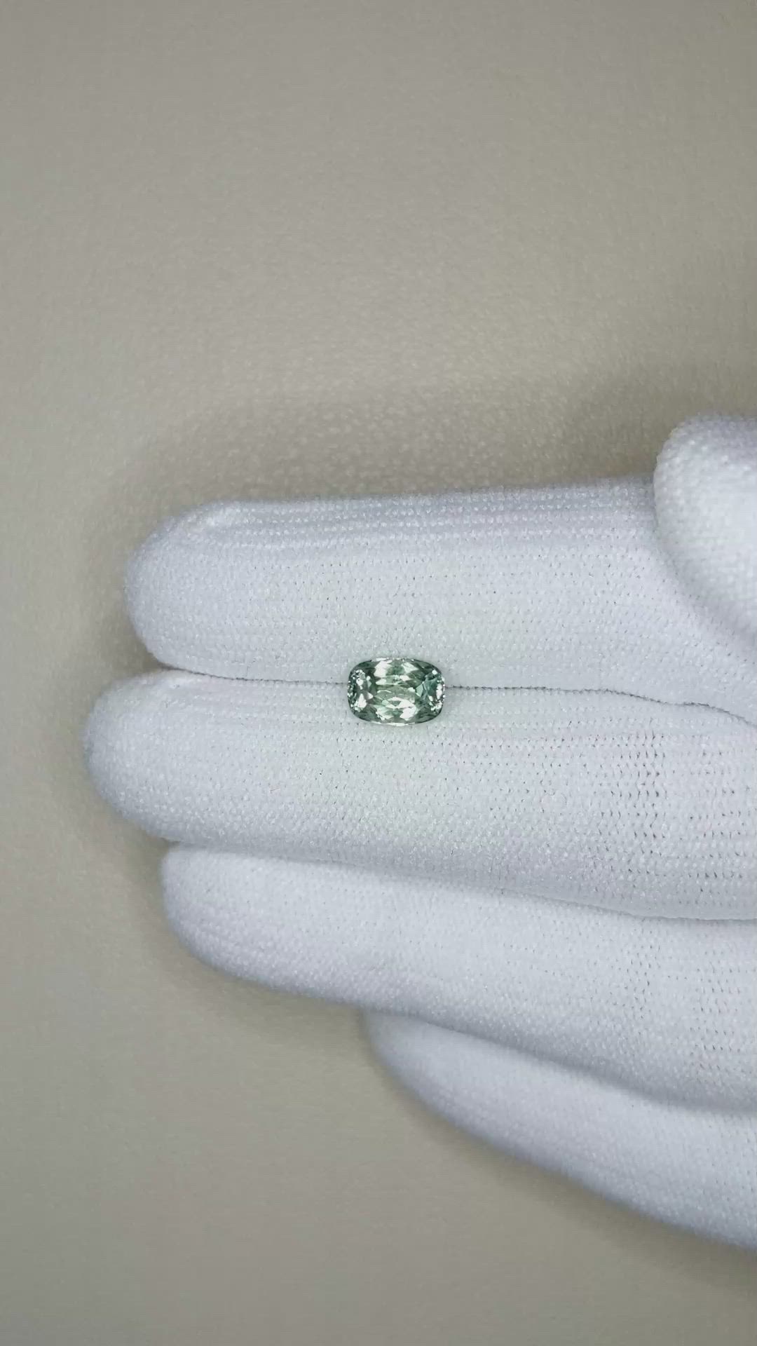 1.18 Ct. Bluish Green Sapphire from Montana Size Video
