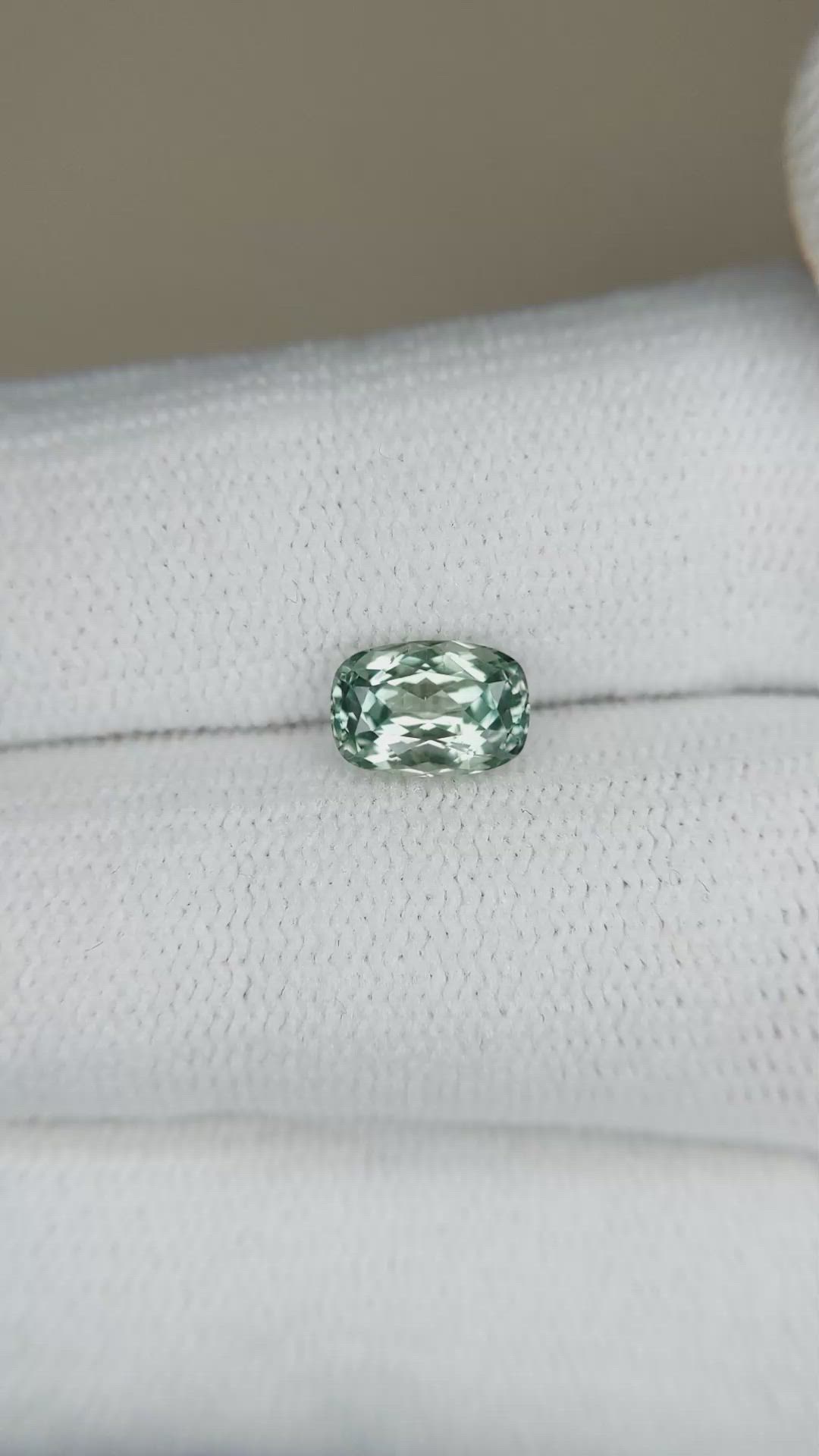 1.18 Ct. Bluish Green Sapphire from Montana Size Video