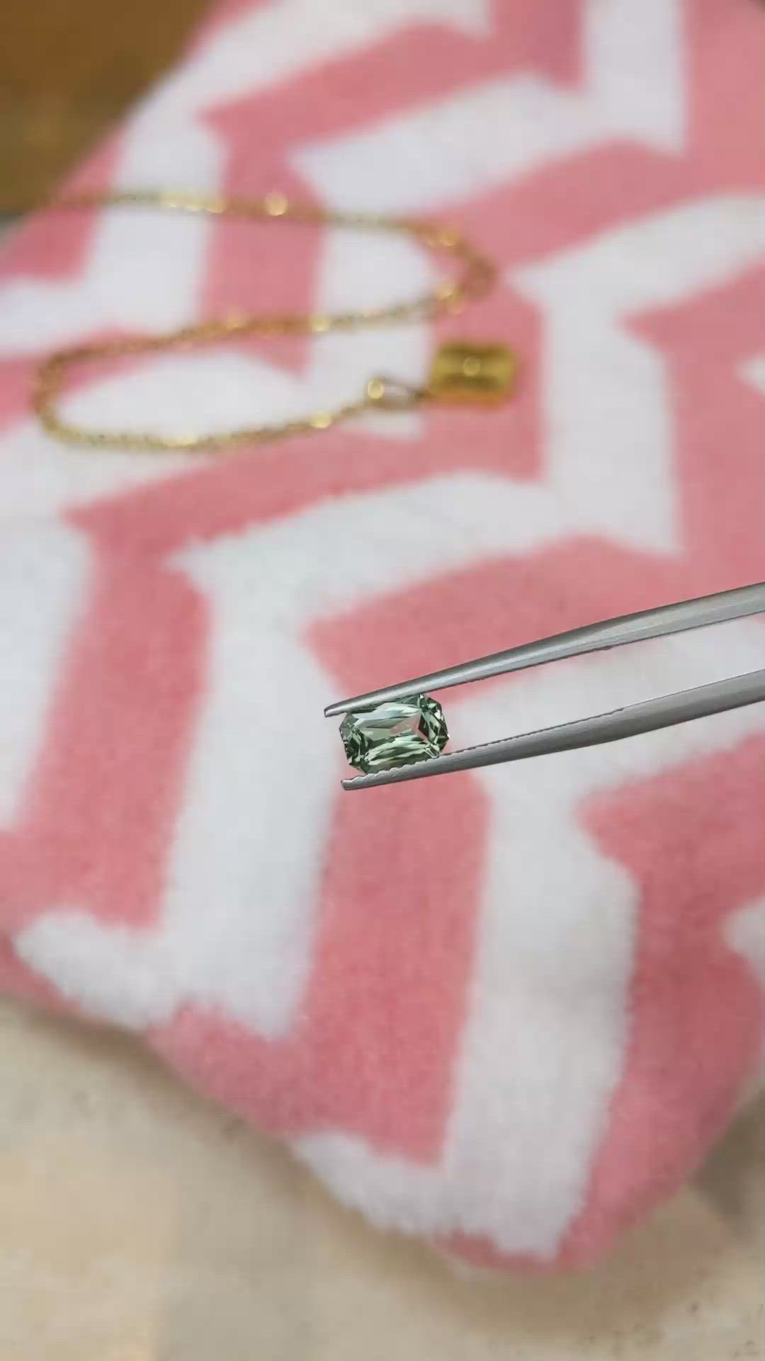 1.15 Ct. Green Sapphire from Montana Size Video
