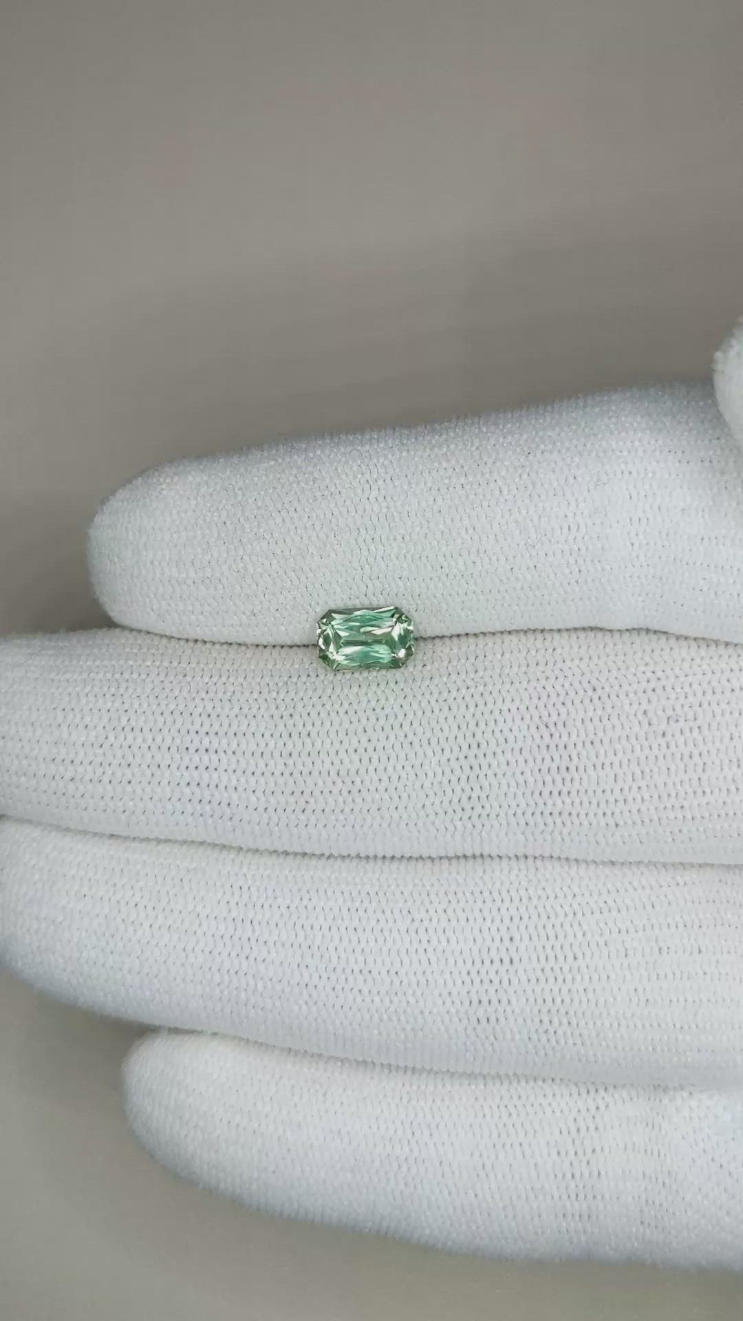 1.15 Ct. Green Sapphire from Montana Size Video