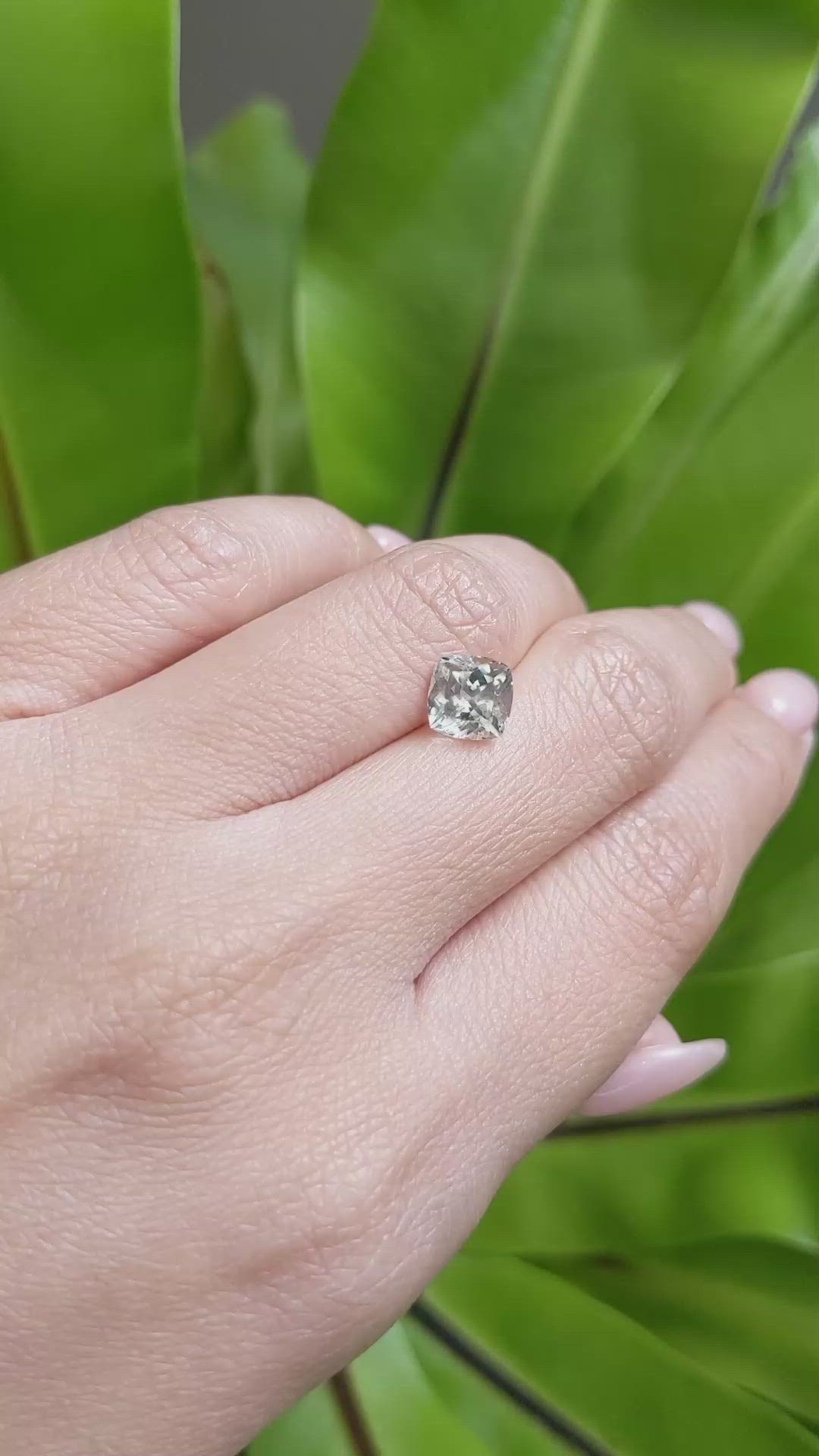 2.34 Ct. Yellowish Green Sapphire from Montana Size Video
