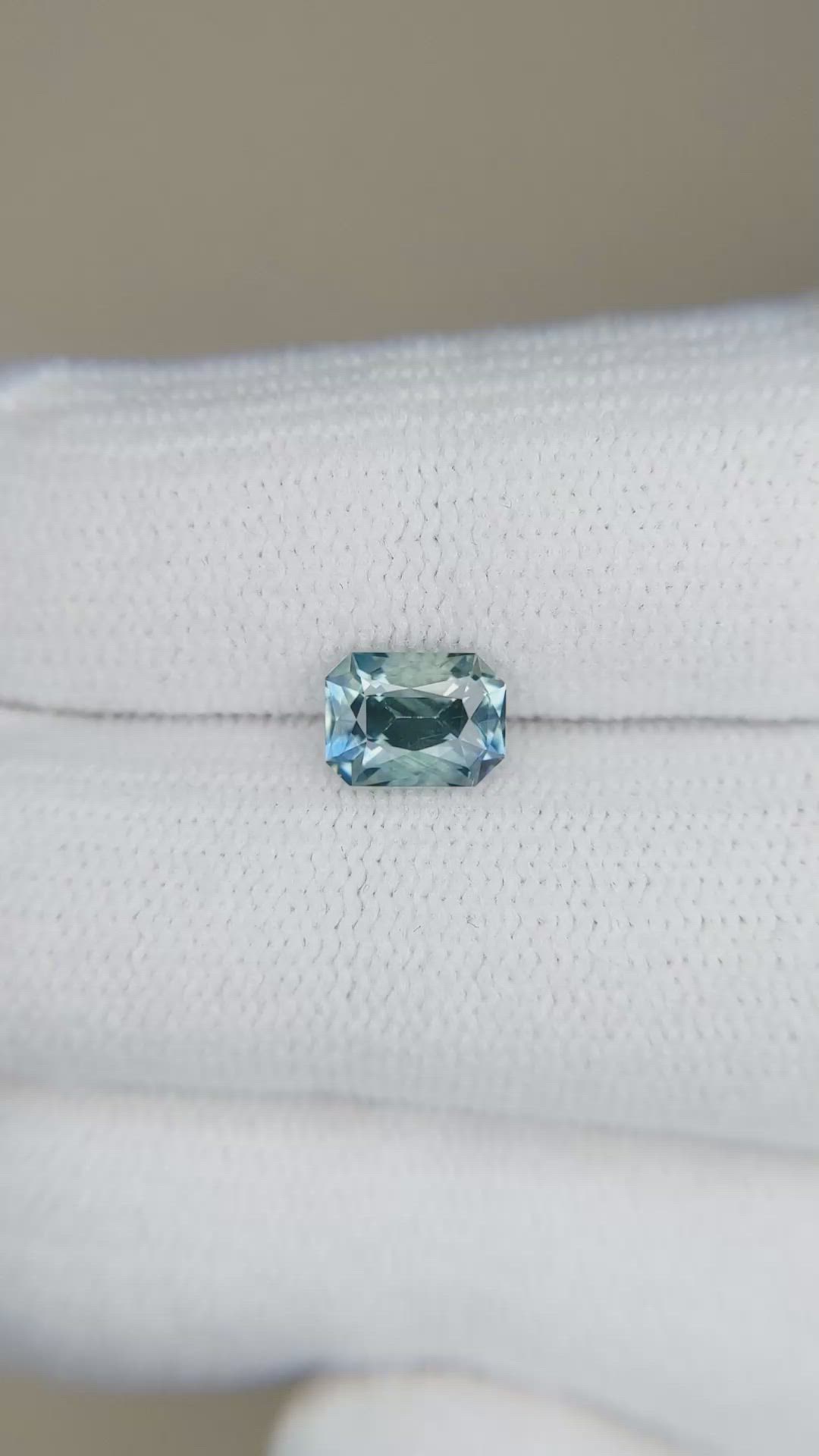 1.12 Ct. Greenish Blue Sapphire from Montana Size Video