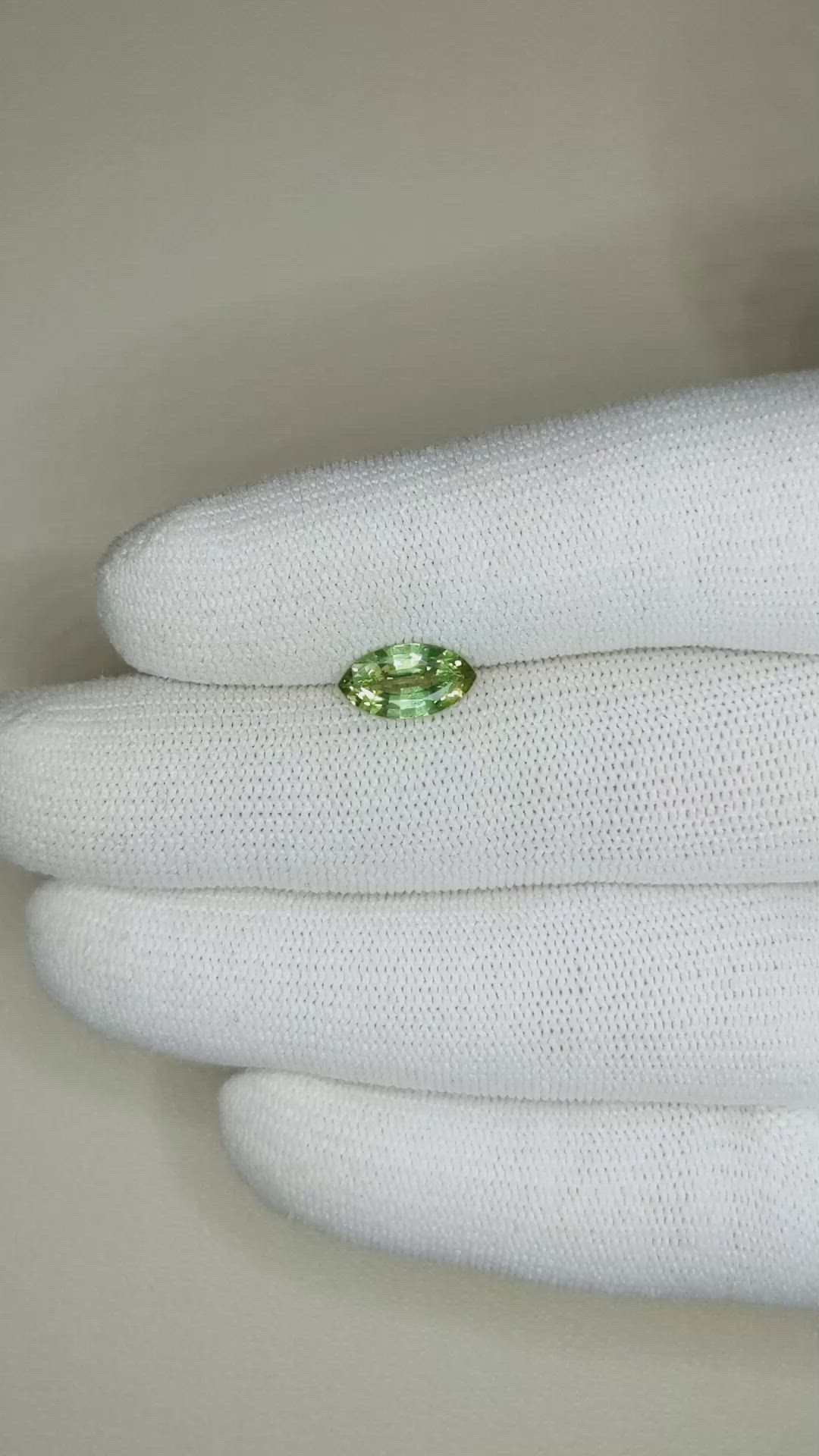1.30 Ct. Green Sapphire from Ceylon (Sri Lanka) Size Video
