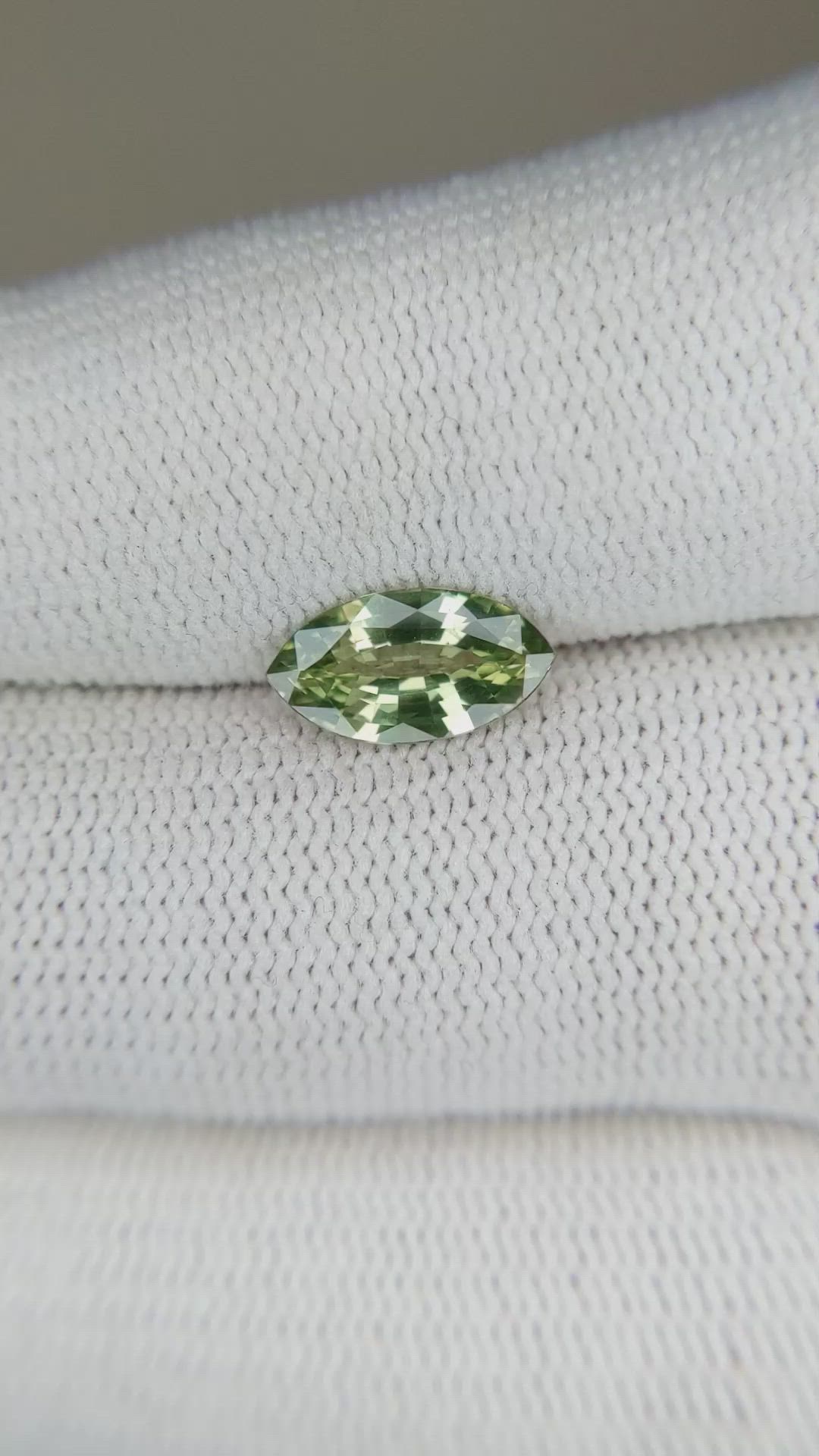 1.30 Ct. Green Sapphire from Ceylon (Sri Lanka) Size Video