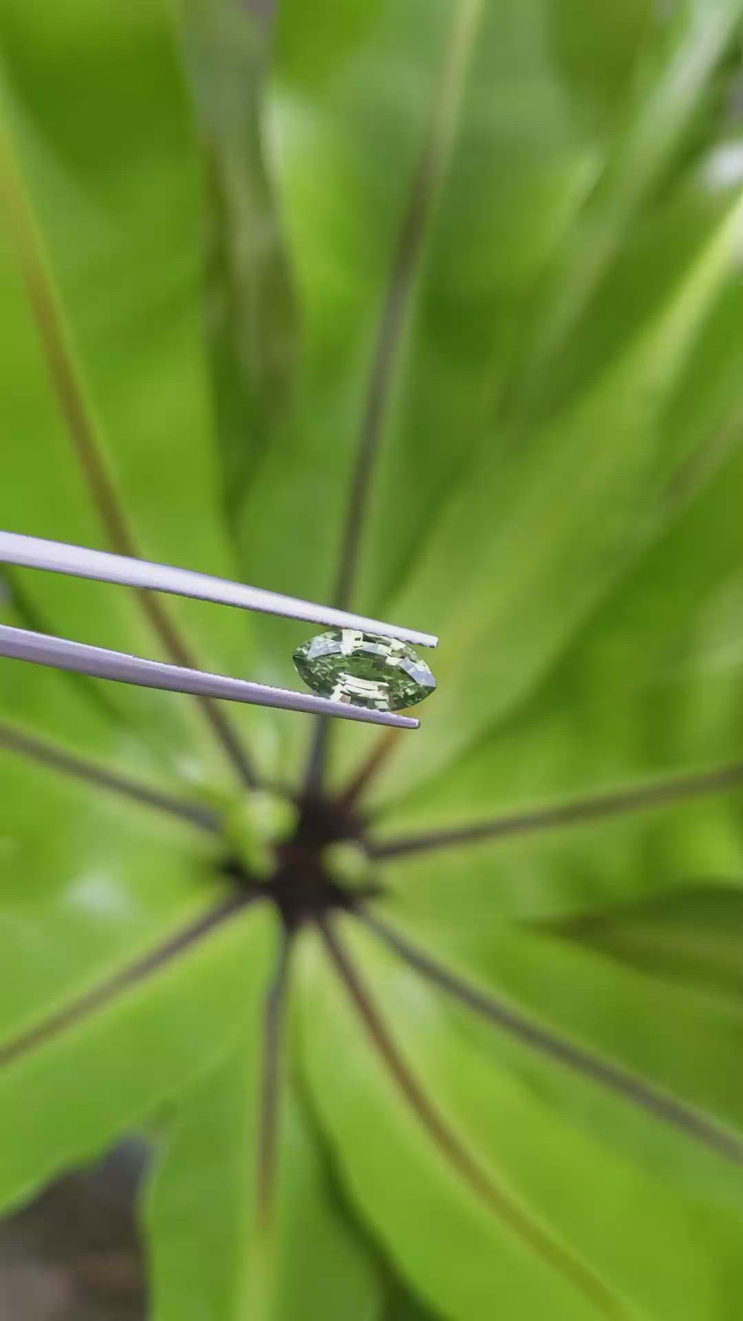 1.30 Ct. Green Sapphire from Ceylon (Sri Lanka) Size Video