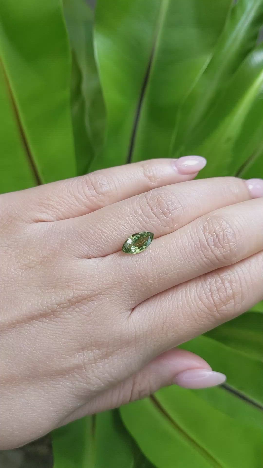 1.64 Ct. Green Sapphire from Ceylon (Sri Lanka) Size Video