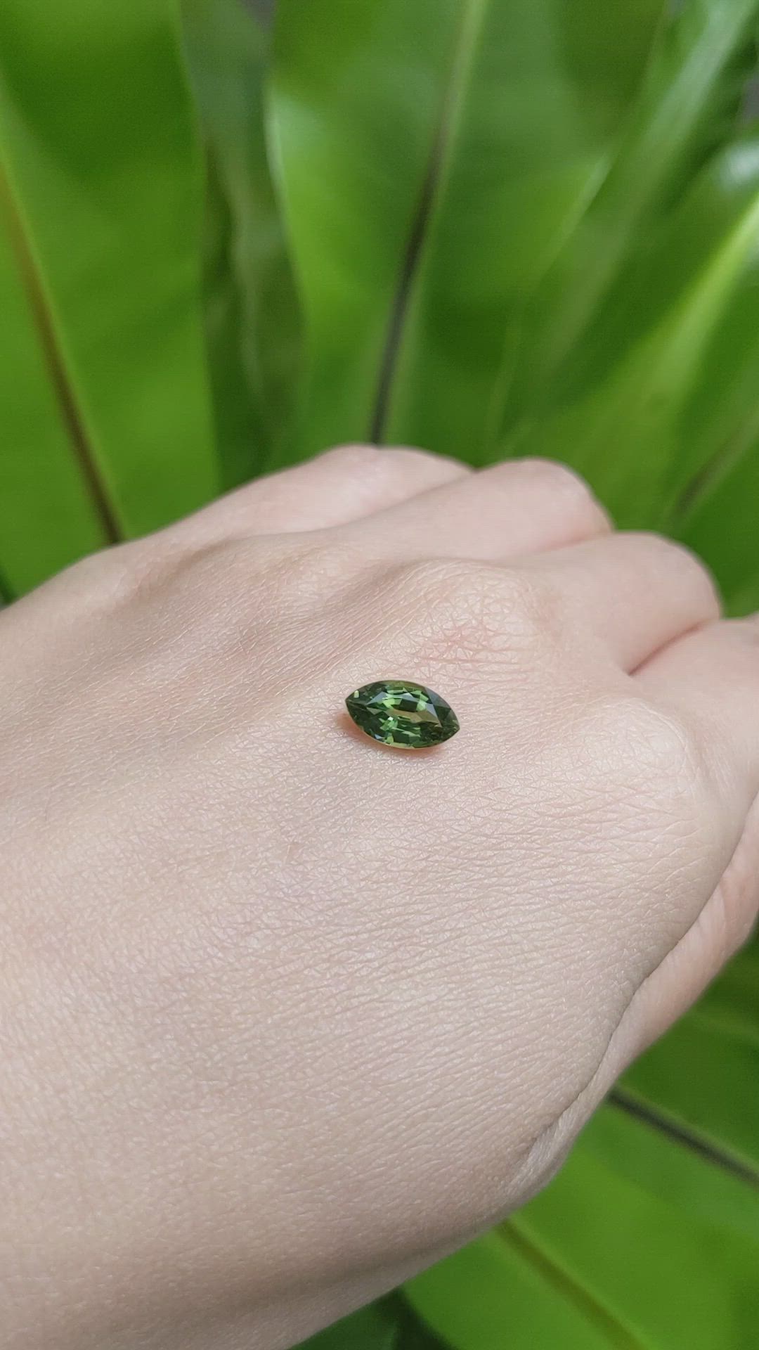 1.66 Ct. Green Sapphire from Ceylon (Sri Lanka) Size Video