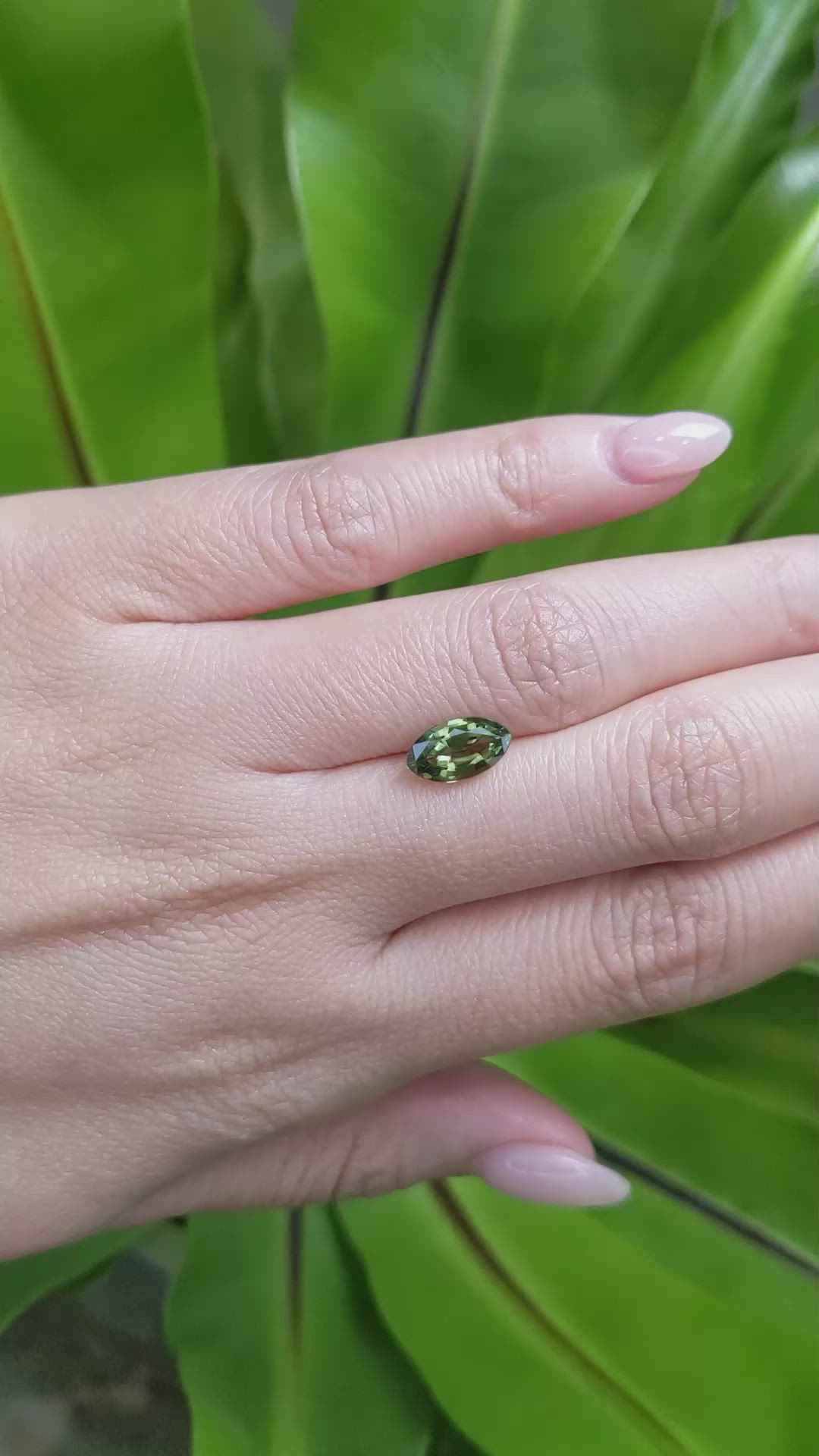 1.69 Ct. Green Sapphire from Ceylon (Sri Lanka) Size Video