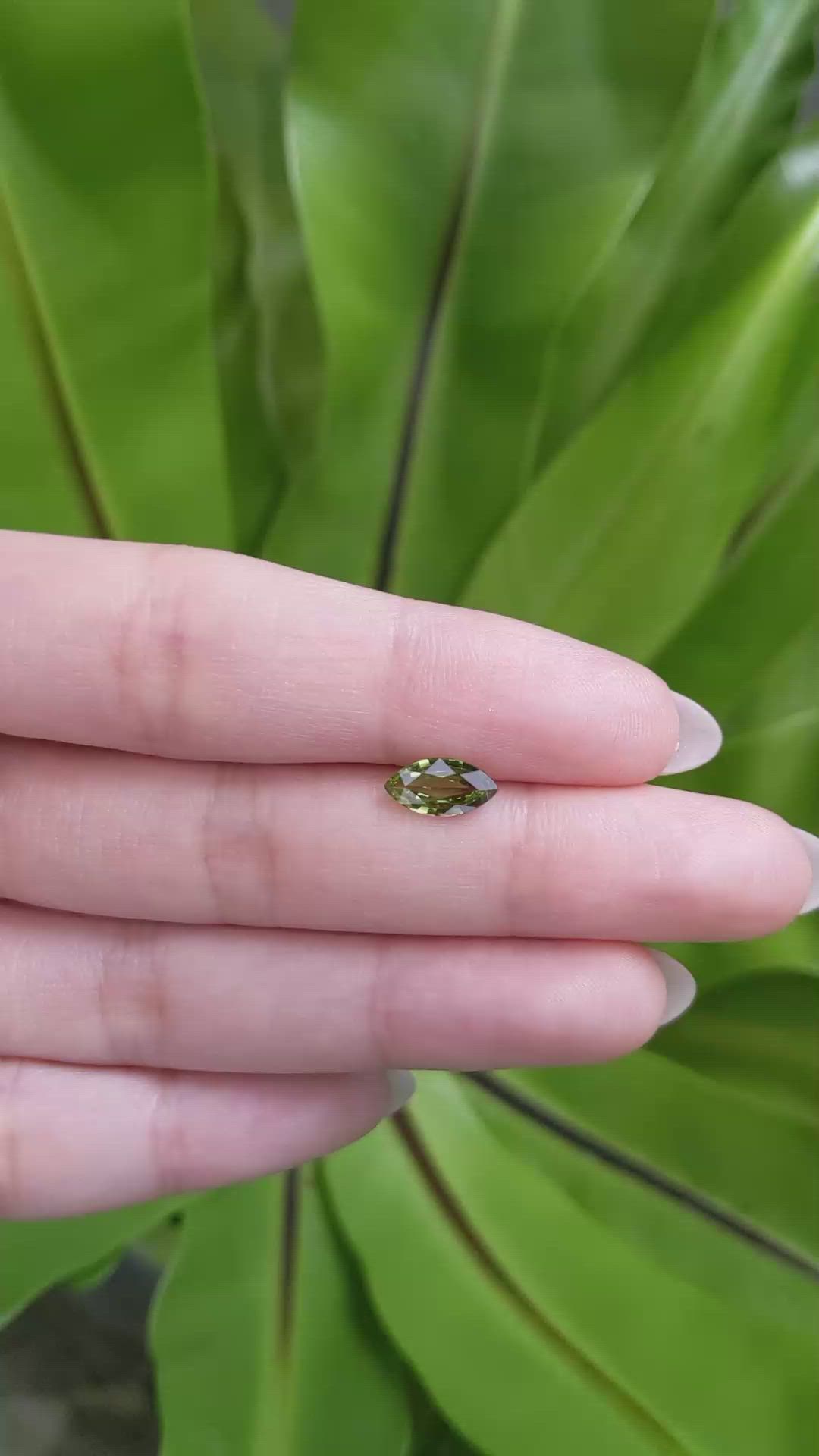 0.97 Ct. Green Sapphire from Ceylon (Sri Lanka) Size Video