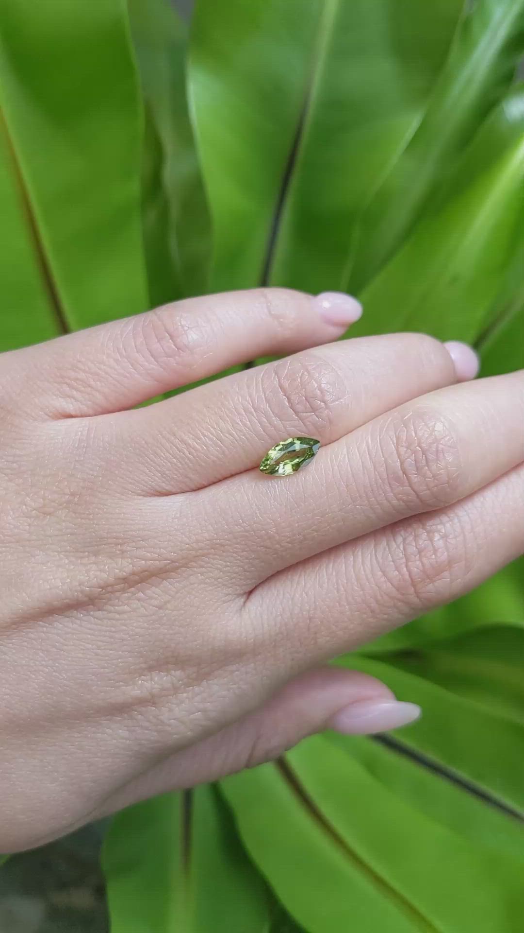 1.16 Ct. Green Sapphire from Ceylon (Sri Lanka) Size Video