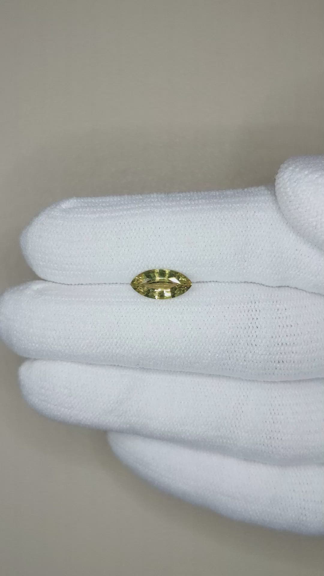 1.18 Ct. Greenish Yellow Sapphire from Ceylon (Sri Lanka) Size Video