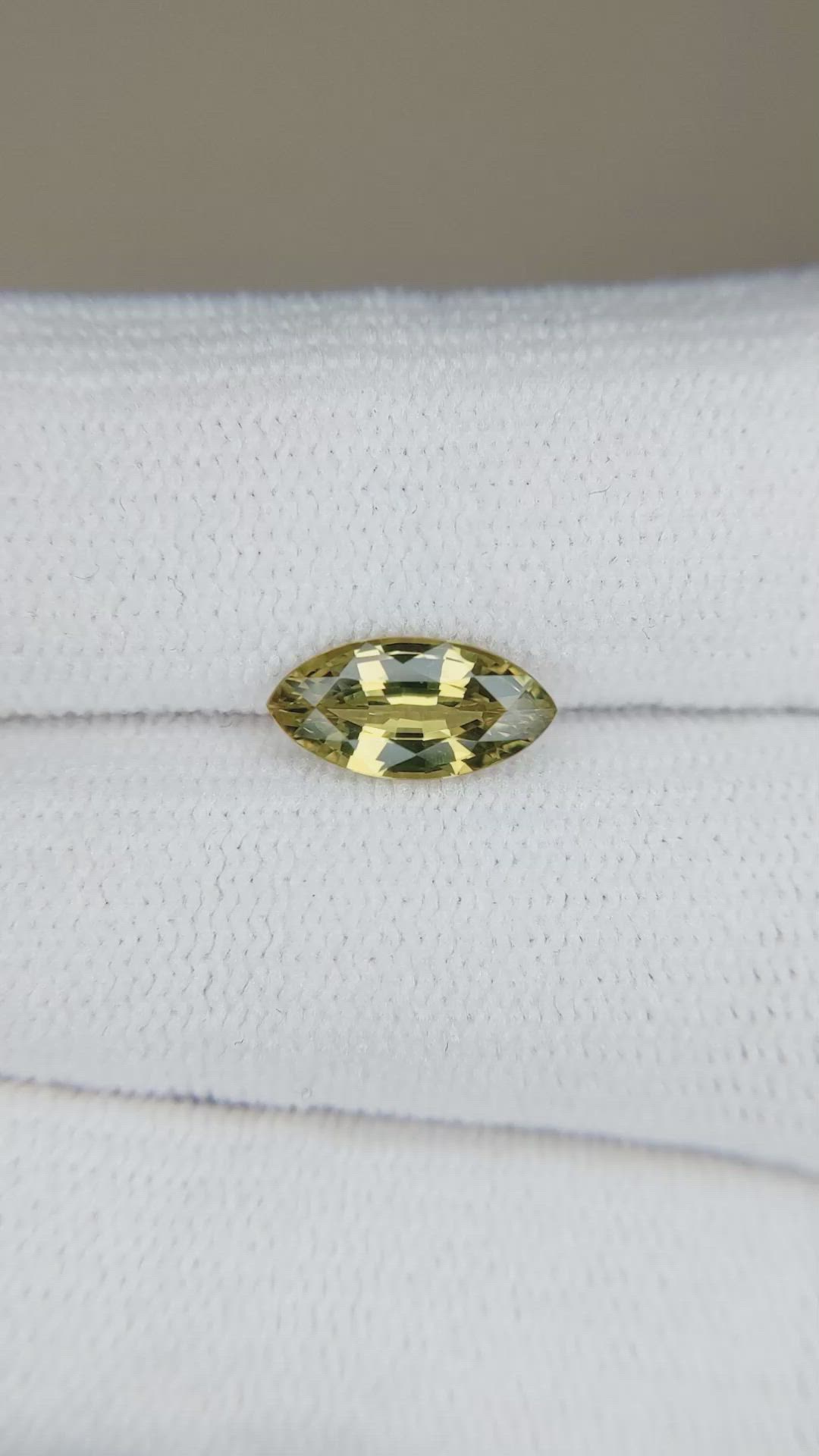 1.18 Ct. Greenish Yellow Sapphire from Ceylon (Sri Lanka) Size Video