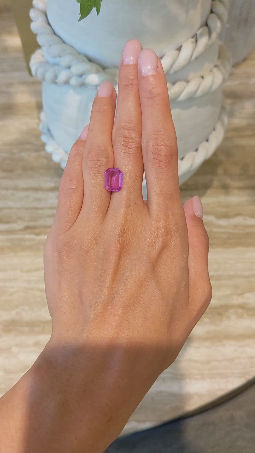 4.02 Ct. Pink Sapphire from Ceylon (Sri Lanka) Size Video