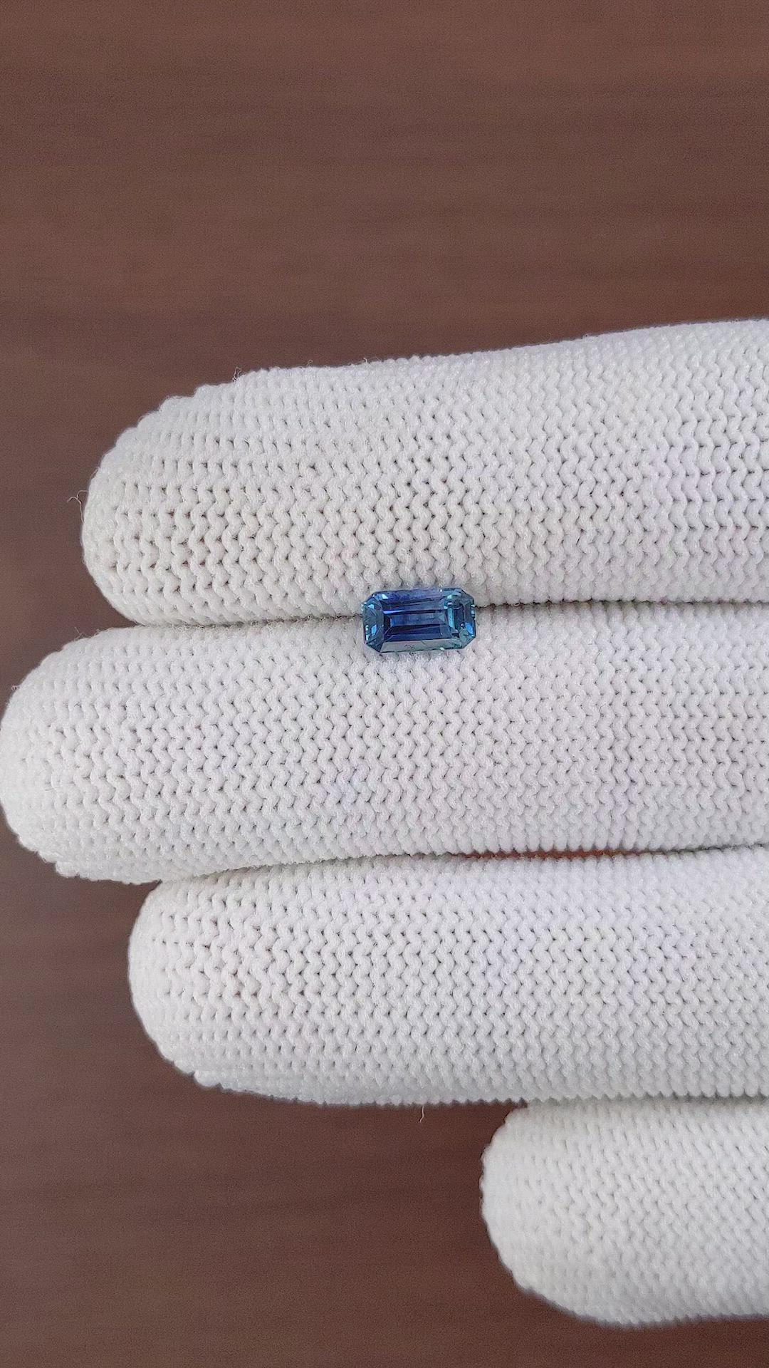1.18 Ct. Greenish Blue Sapphire from Africa Size Video