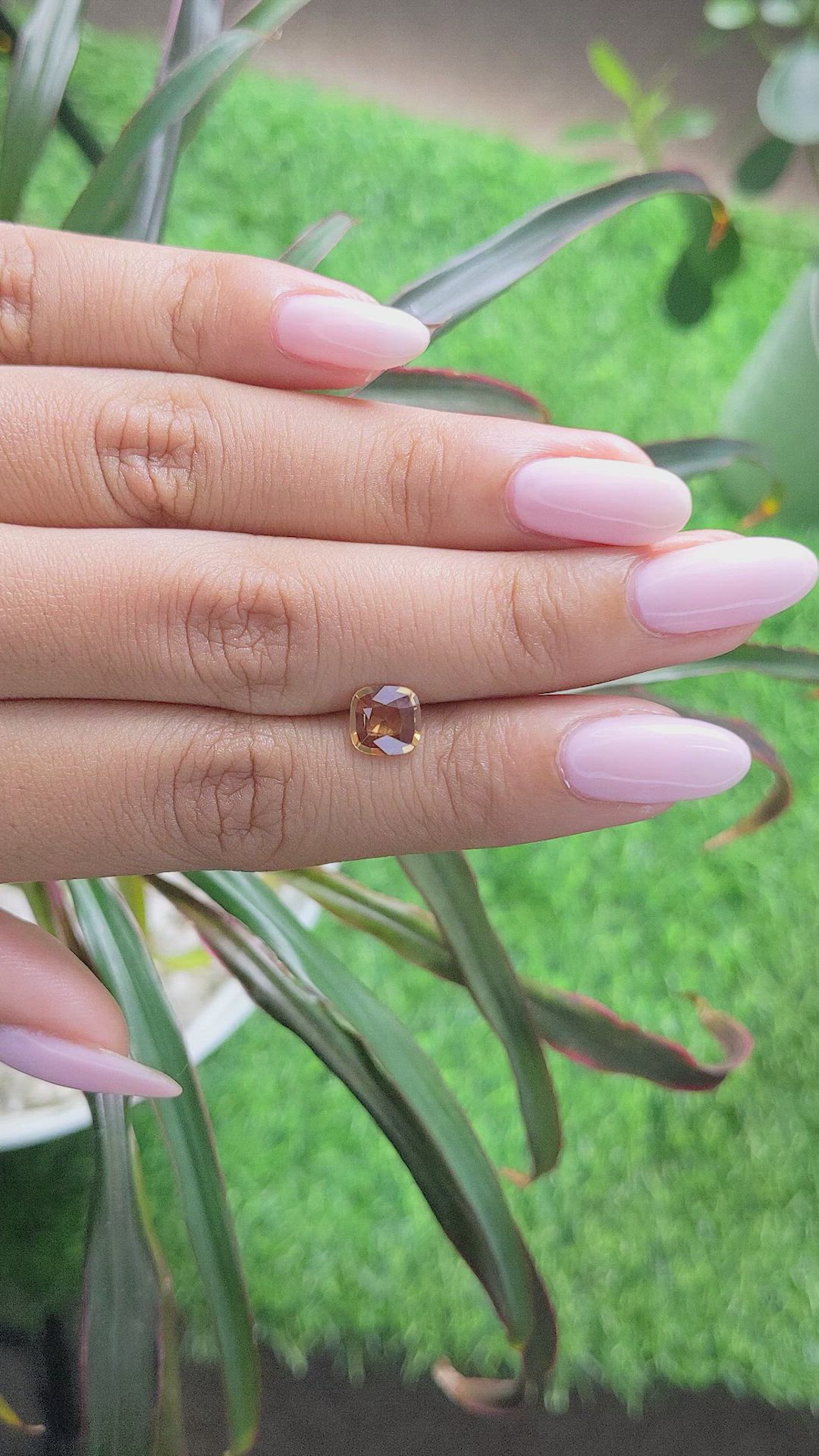 1.28 Ct. Greenish Brown Sapphire from Africa Size Video