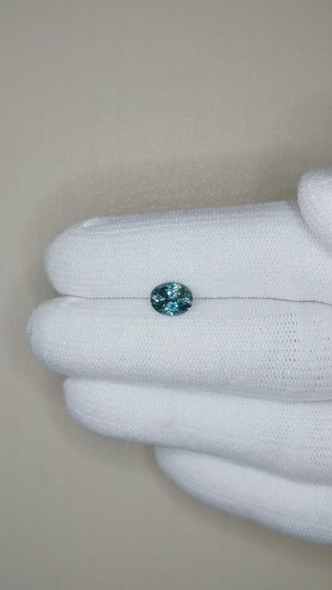 0.97 Ct. Greenish Blue Sapphire from Montana Size Video