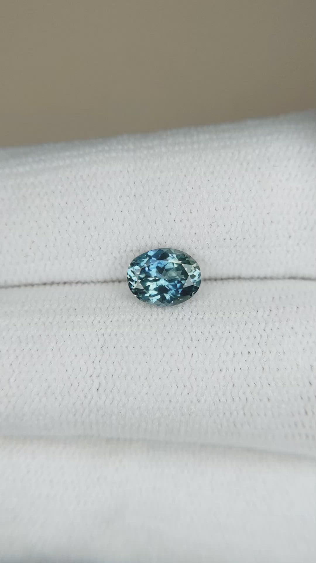 0.97 Ct. Greenish Blue Sapphire from Montana Size Video
