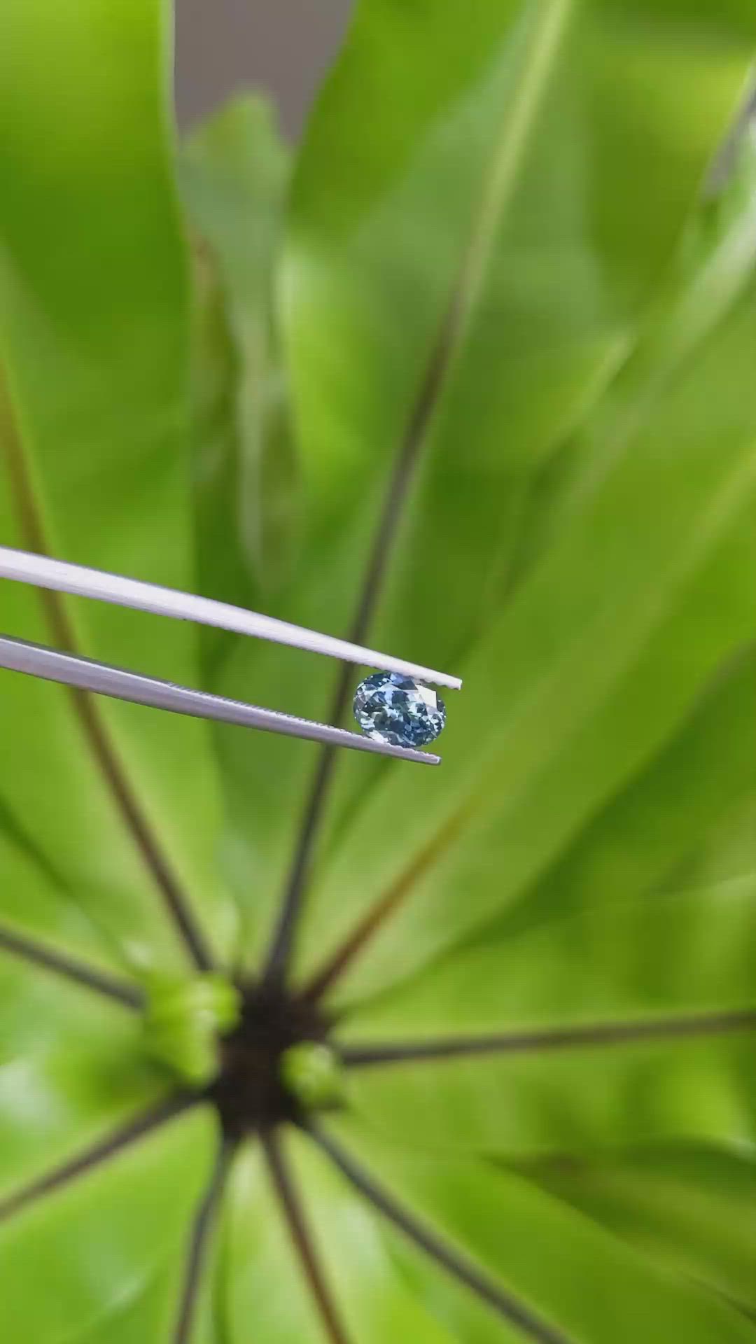 0.97 Ct. Greenish Blue Sapphire from Montana Size Video