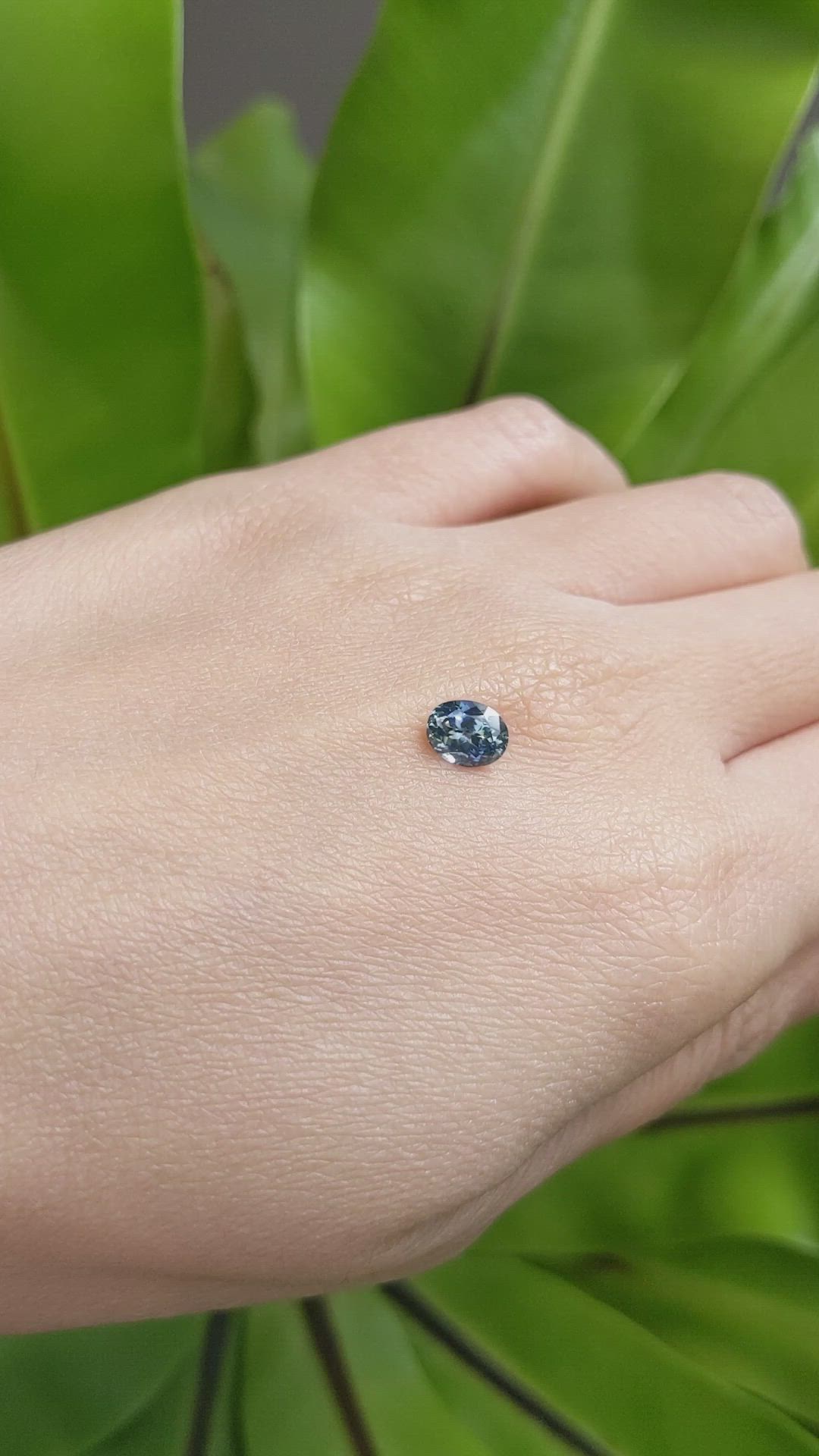 0.97 Ct. Greenish Blue Sapphire from Montana Size Video