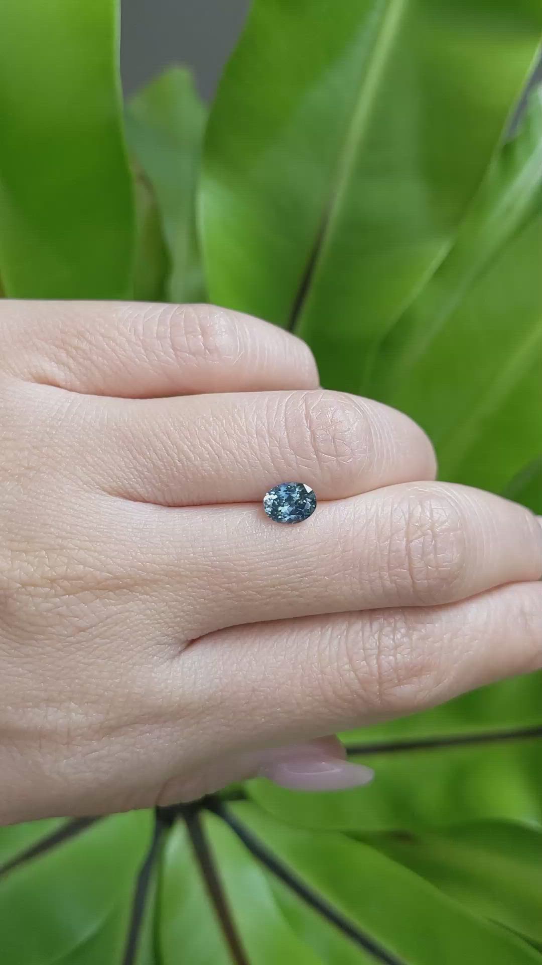 0.97 Ct. Greenish Blue Sapphire from Montana Size Video