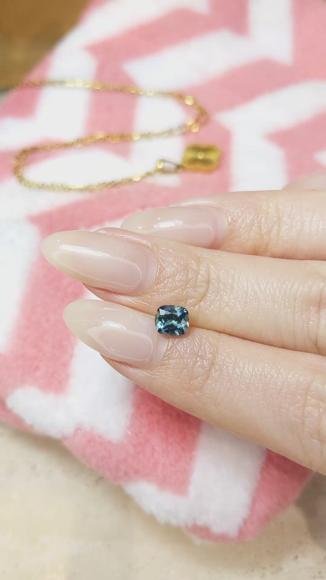 1.05 Ct. Greenish Blue Sapphire from Montana Size Video
