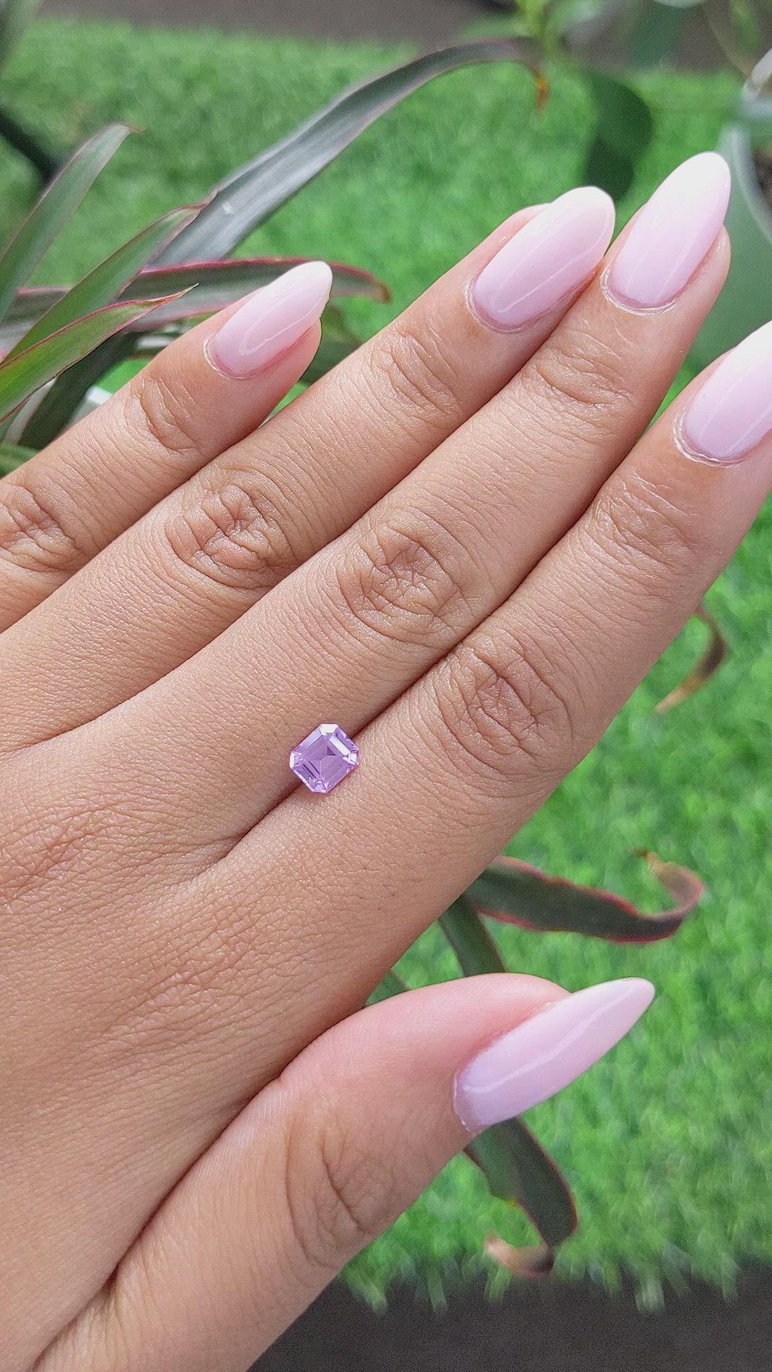 0.98 Ct. Purple Sapphire from Africa Size Video