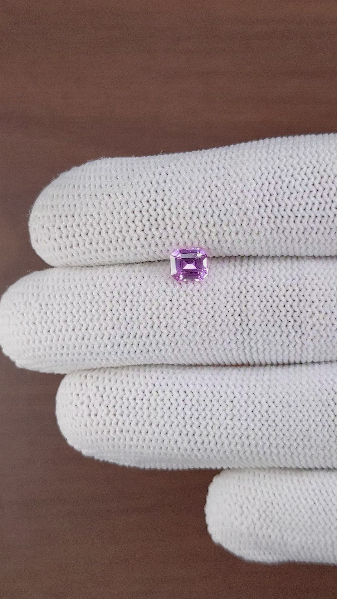 0.98 Ct. Purple Sapphire from Africa Size Video