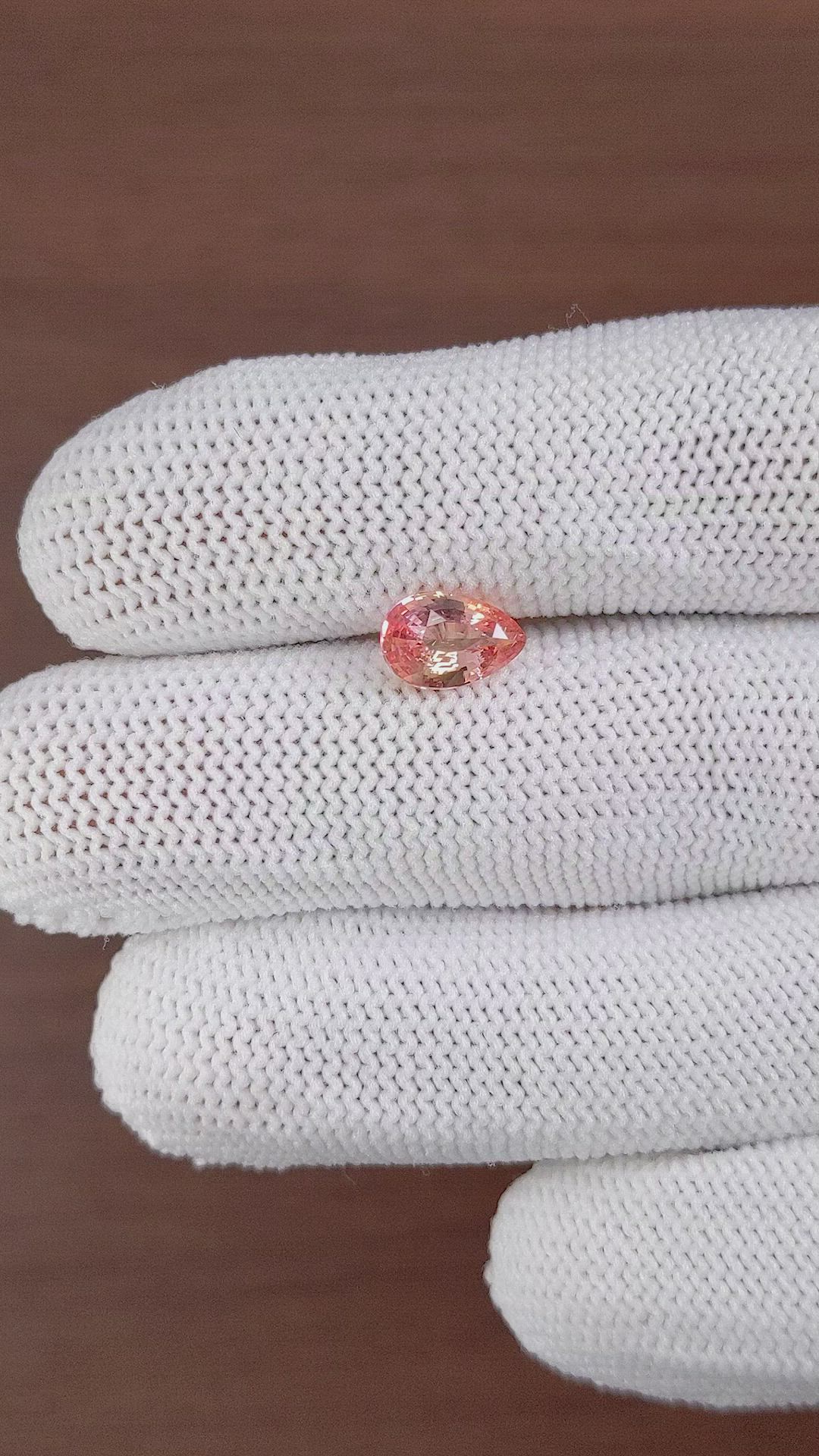1.62 Ct. Padparadscha Sapphire from Ceylon (Sri Lanka) Size Video