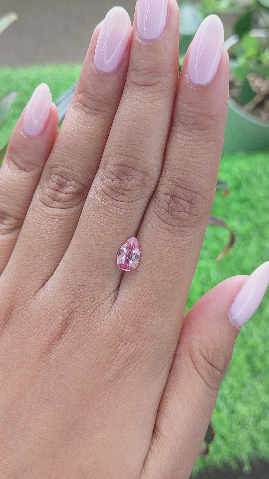 1.62 Ct. Padparadscha Sapphire from Ceylon (Sri Lanka) Size Video