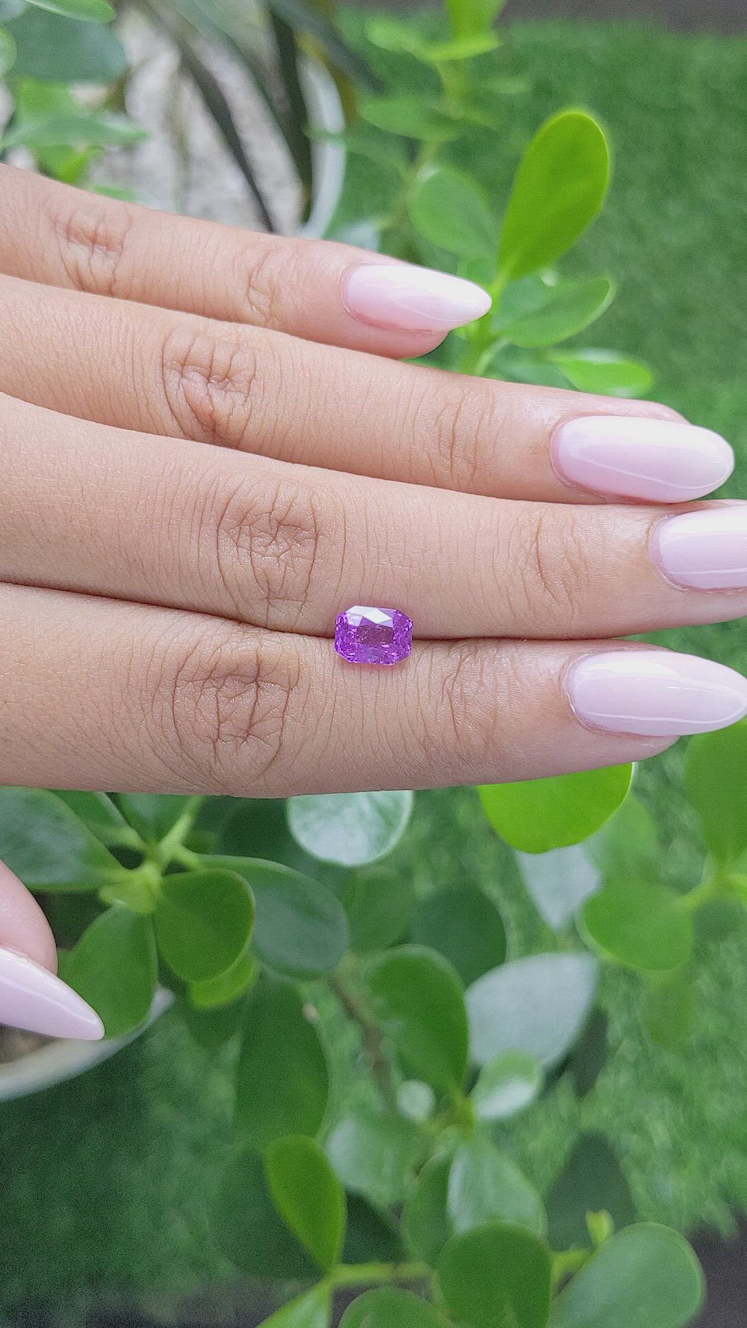 1.54 Ct. Purple Sapphire from Africa Size Video