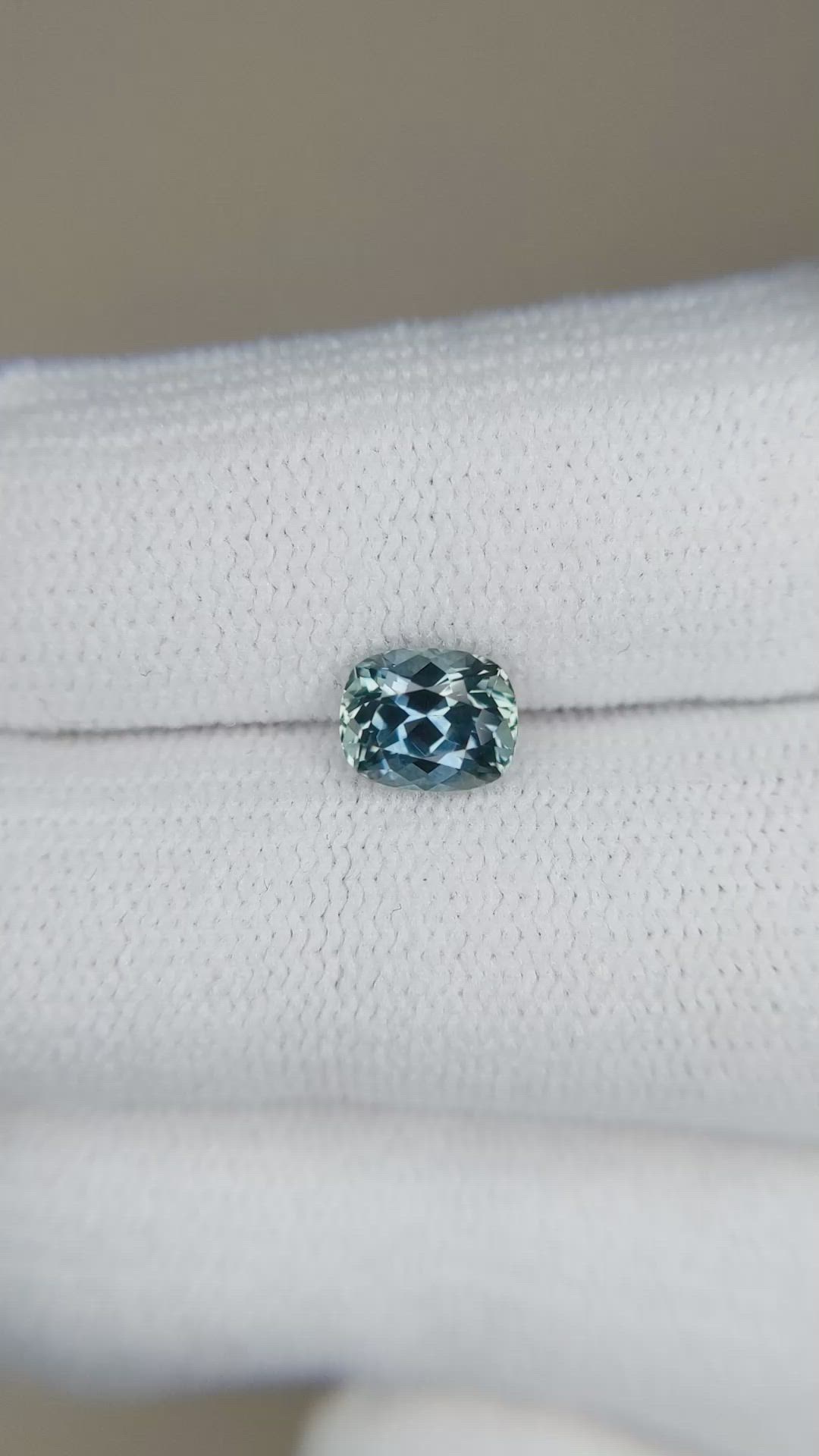 1.10 Ct. Greenish Blue Sapphire from Montana Size Video