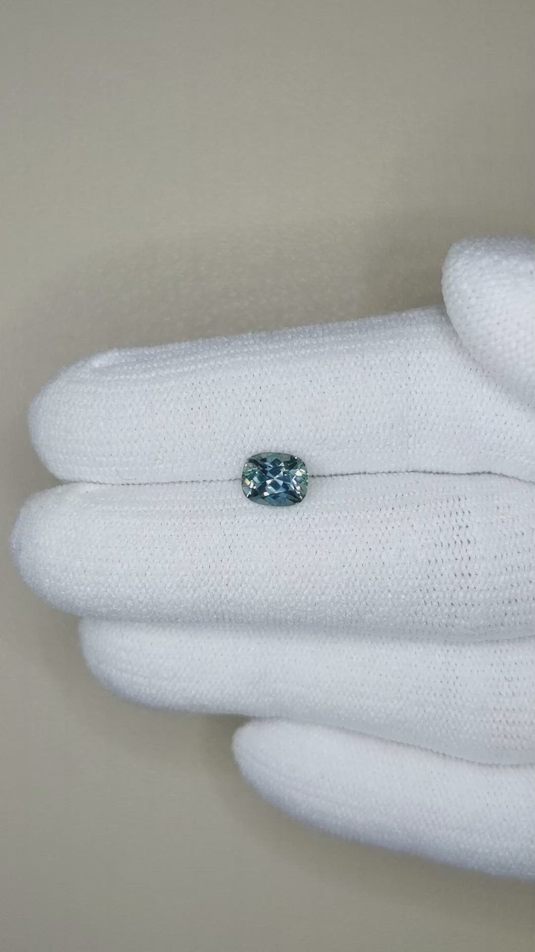 1.10 Ct. Greenish Blue Sapphire from Montana Size Video