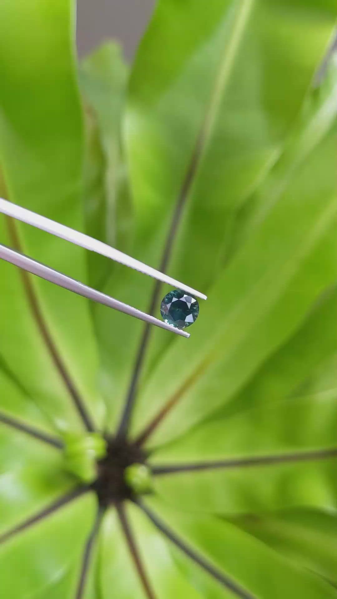 1.10 Ct. Bluish Green Sapphire from Montana Size Video