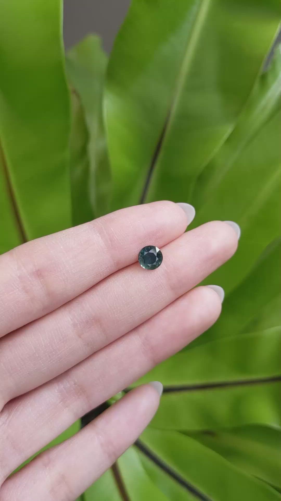 1.10 Ct. Bluish Green Sapphire from Montana Size Video