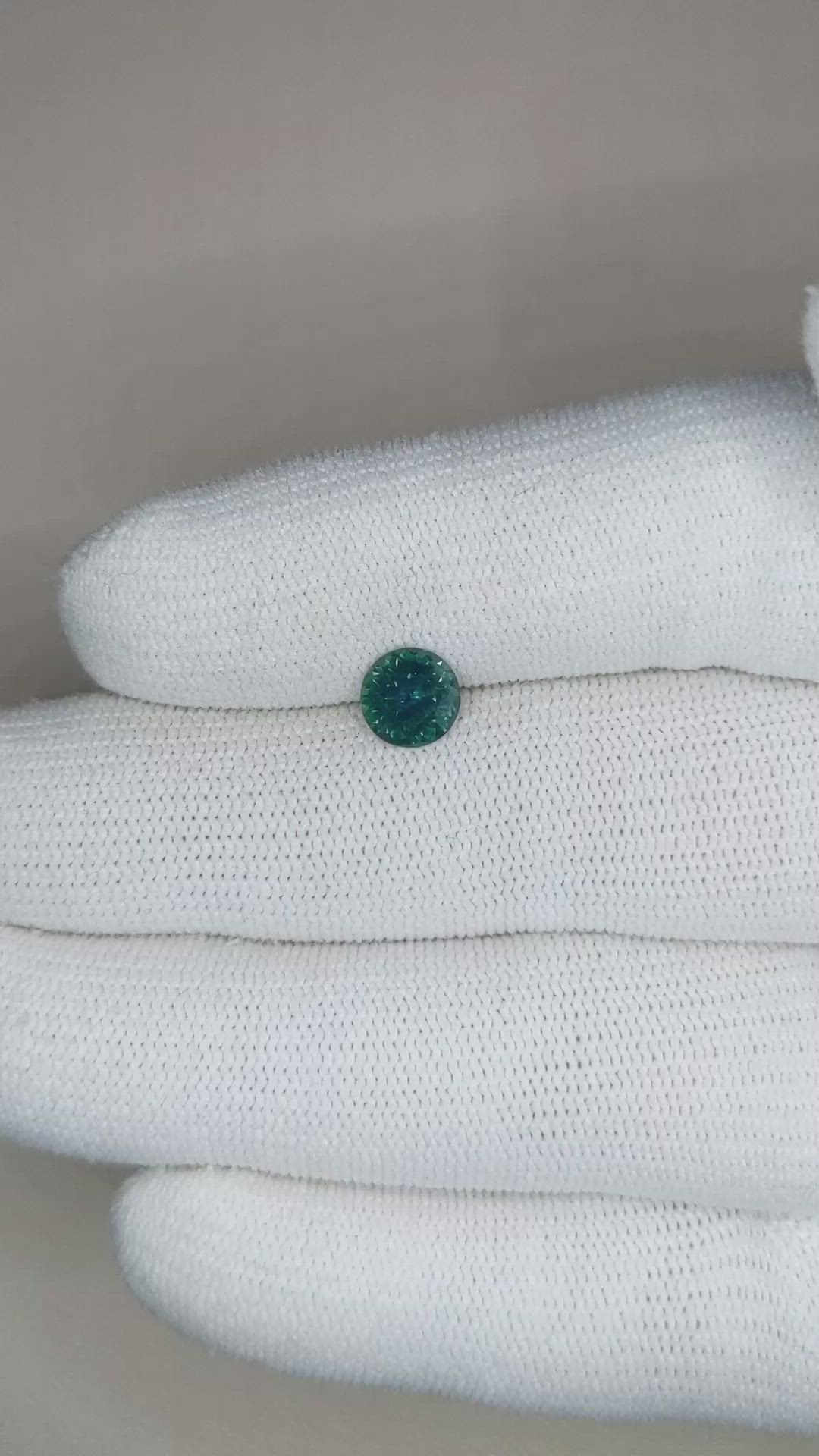 1.10 Ct. Bluish Green Sapphire from Montana Size Video