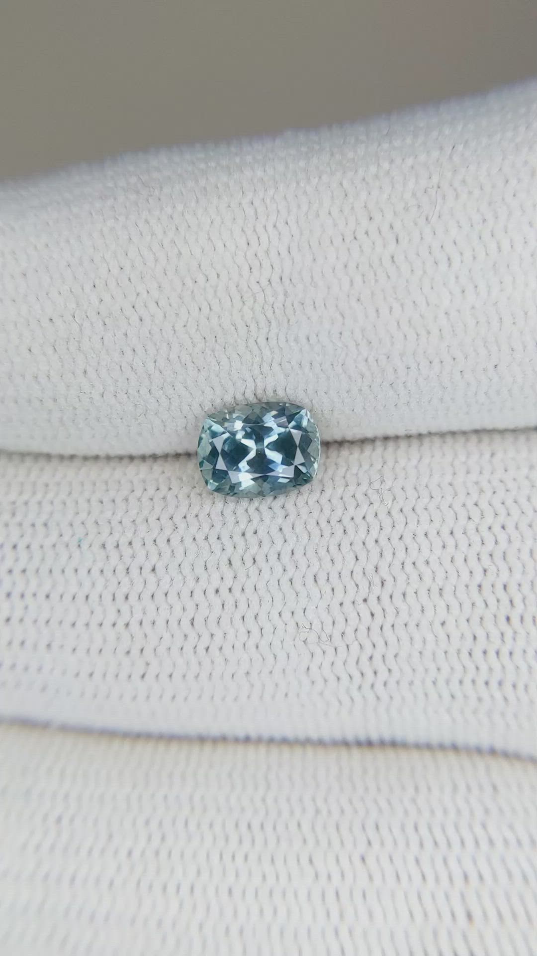 1.15 Ct. Greenish Blue Sapphire from Montana Size Video