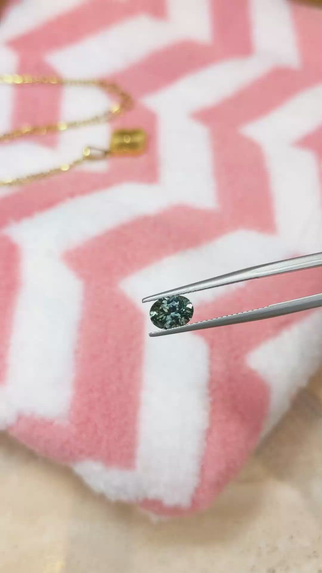 1.28 Ct. Greenish Blue Sapphire from Montana Size Video