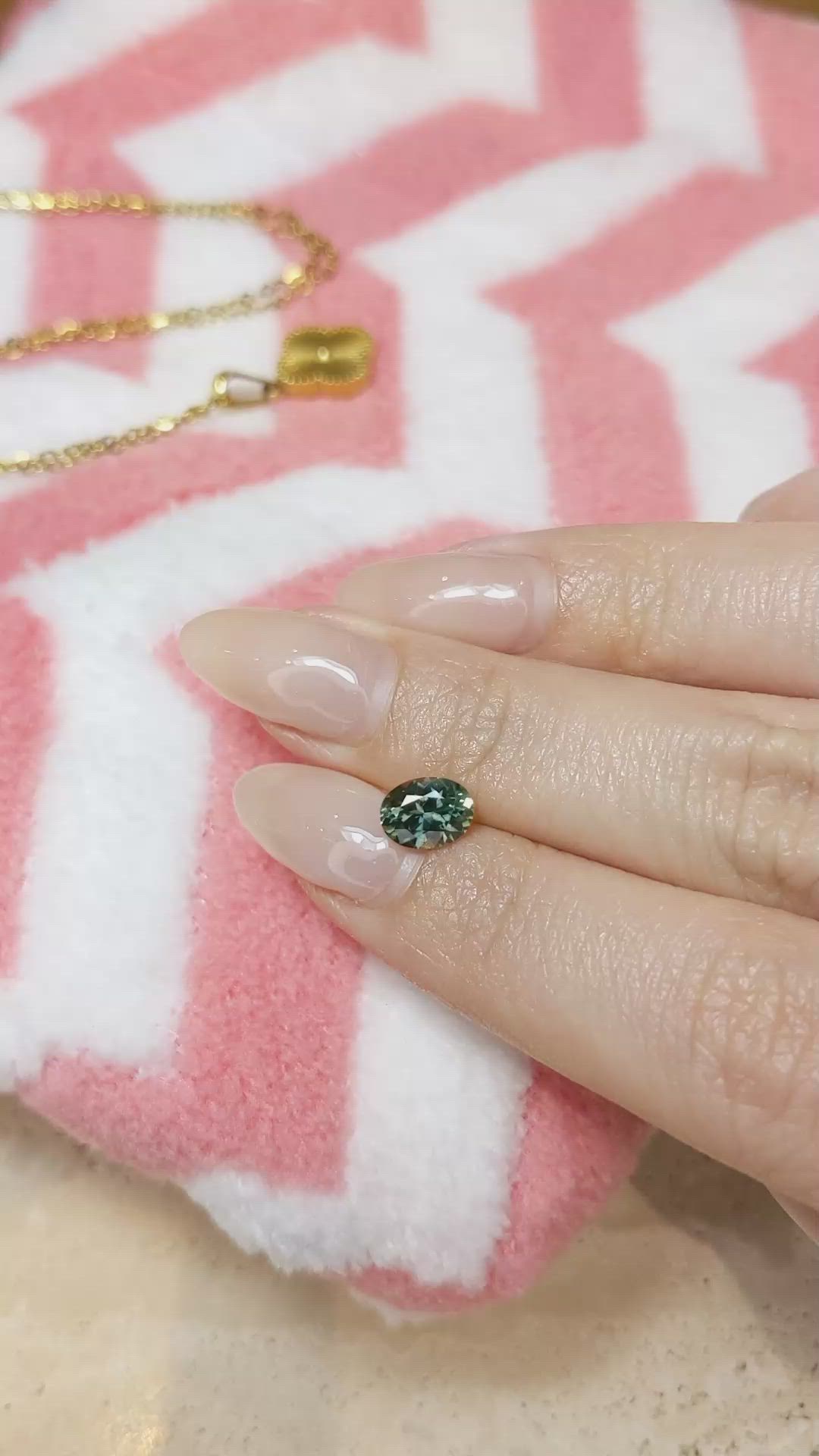 1.28 Ct. Greenish Blue Sapphire from Montana Size Video