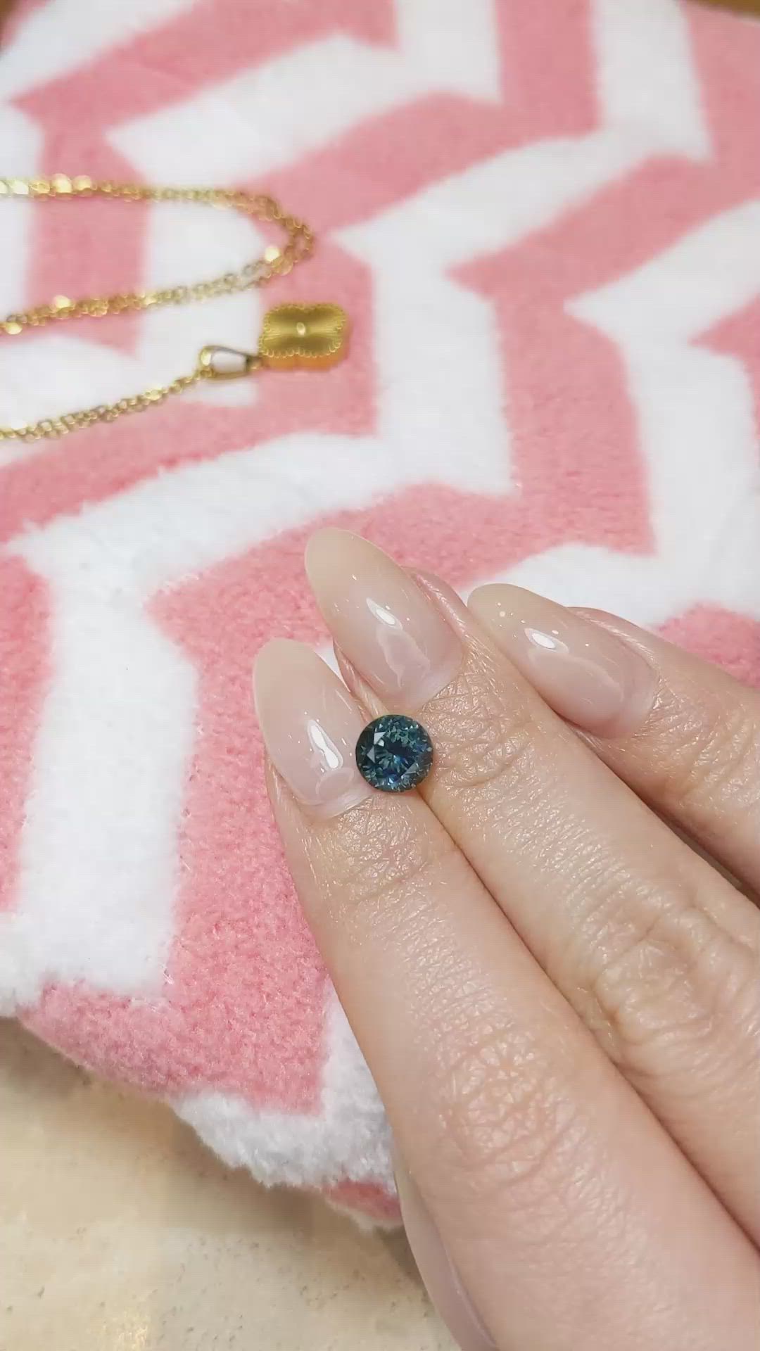 1.73 Ct. Bluish Green Sapphire from Montana Size Video