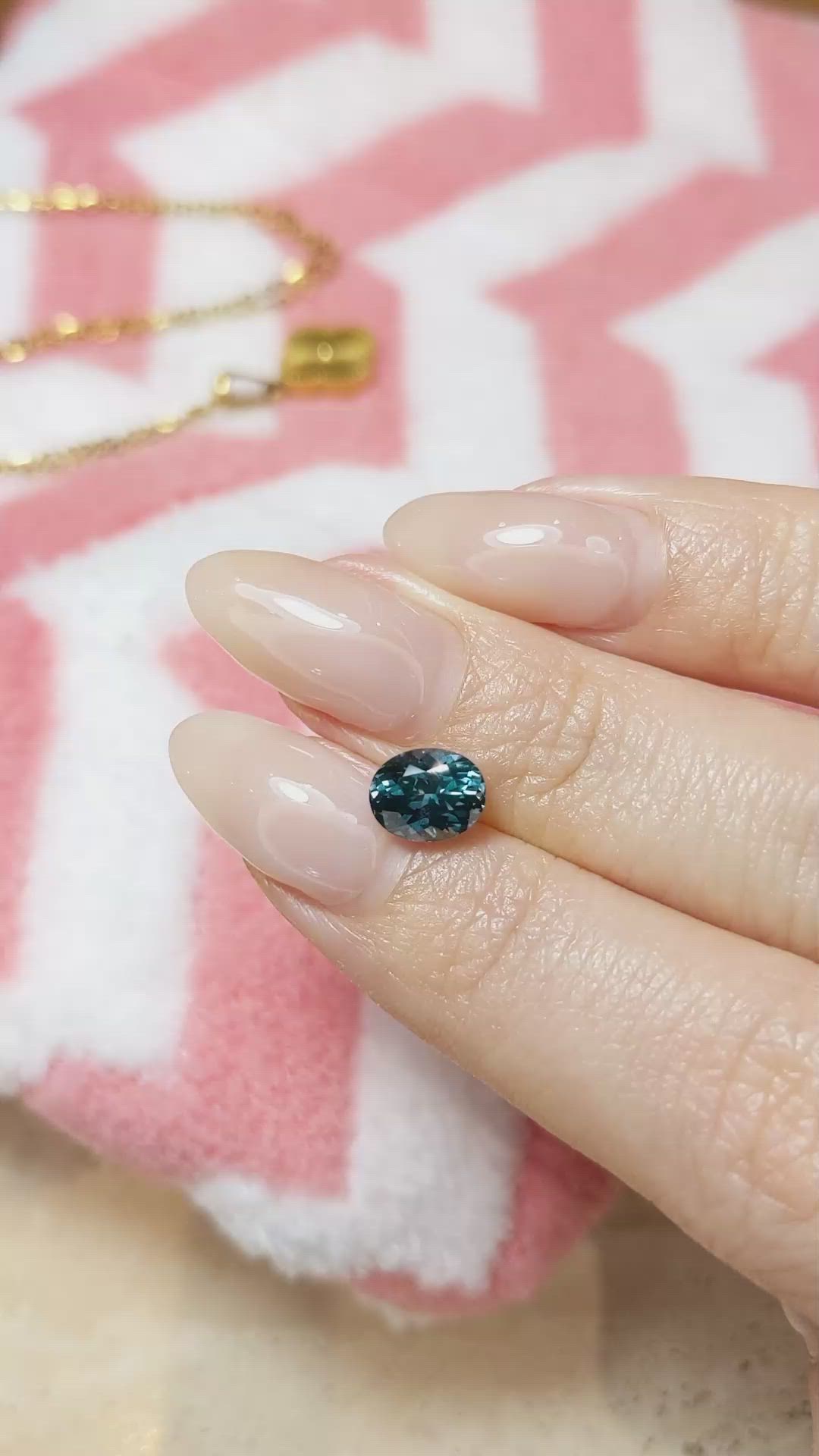 1.75 Ct. Greenish Blue Sapphire from Montana Size Video